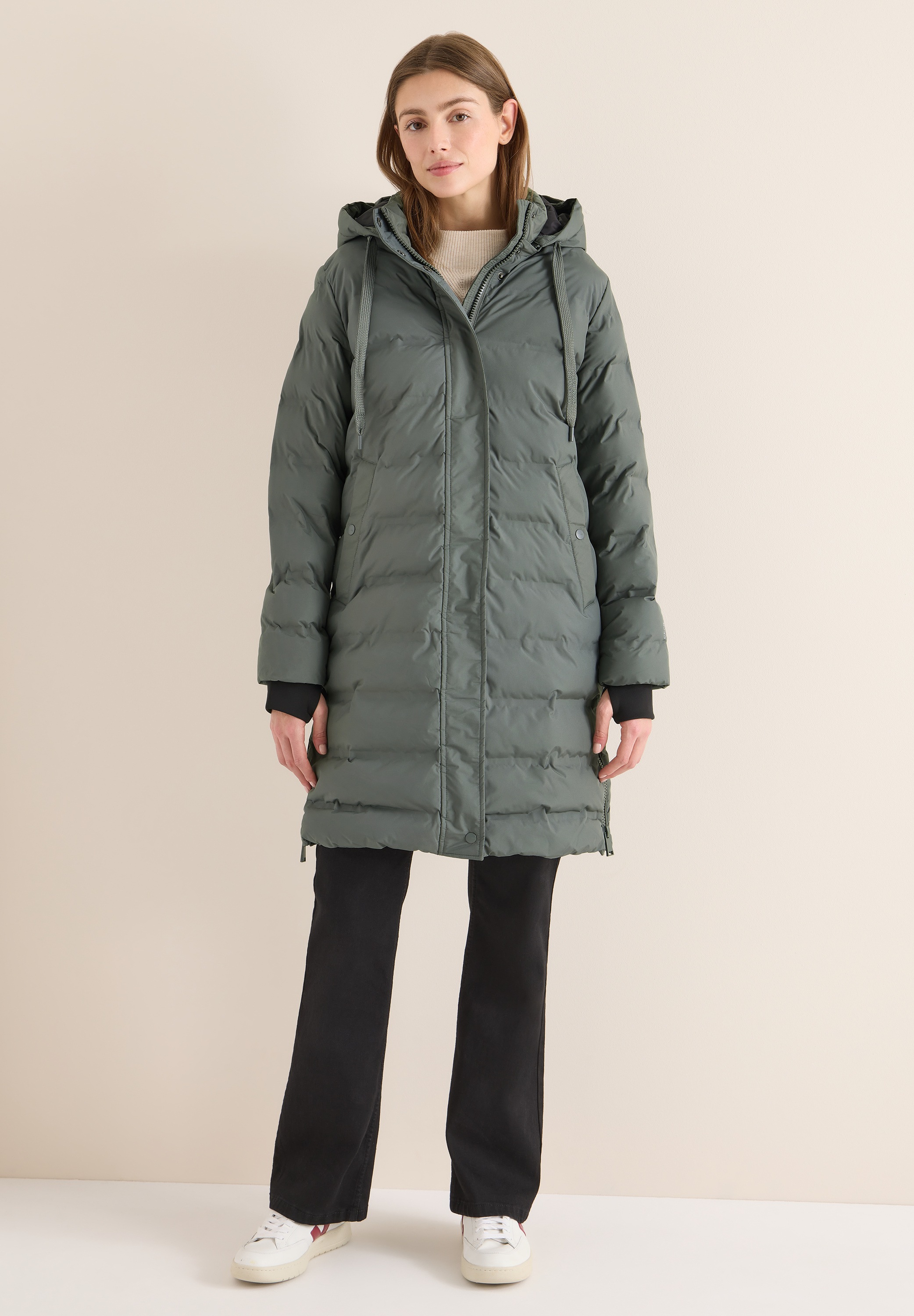 Thumbnail - Cecil Steppmantel mit Kapuze mit Tunnelzugband