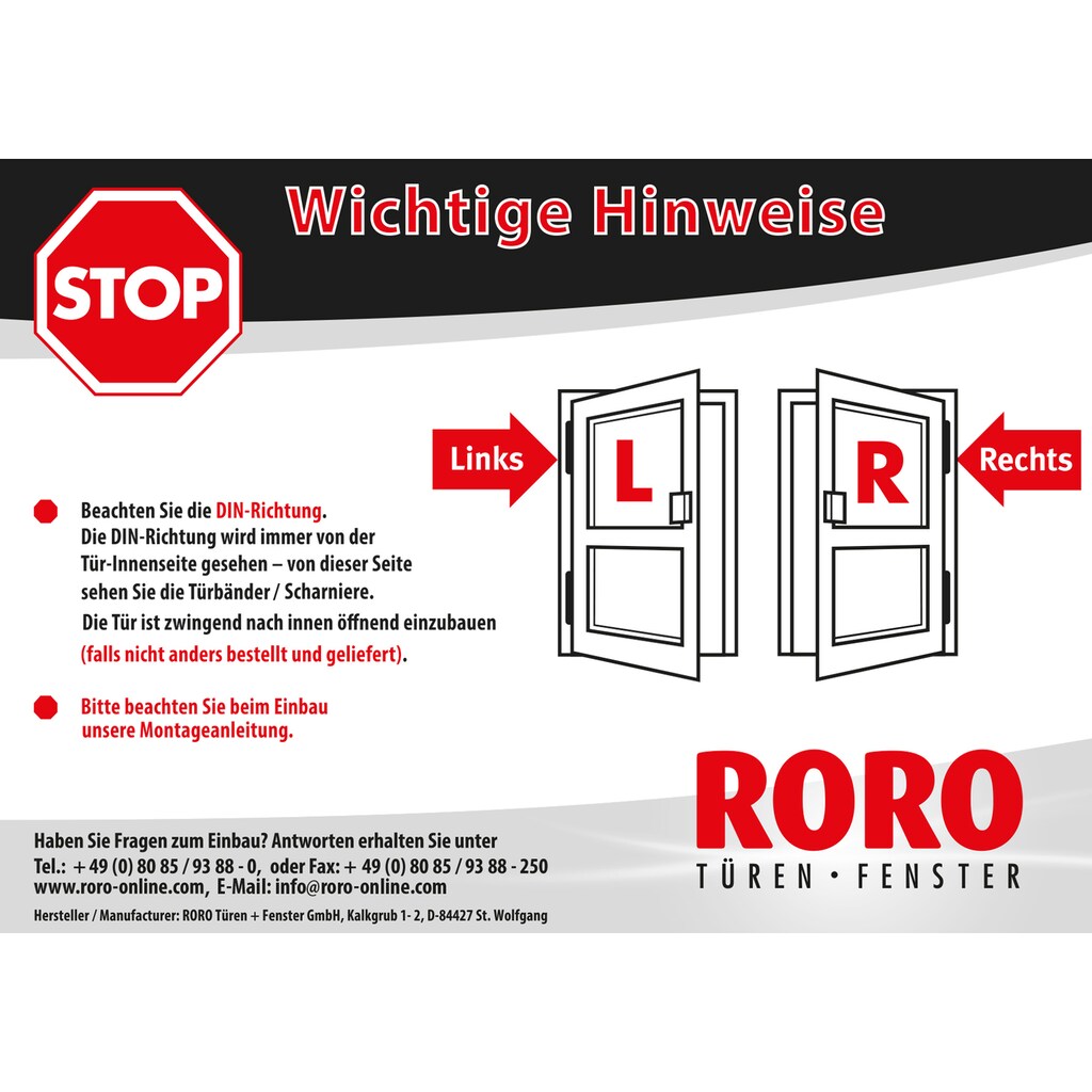 RORO Türen & Fenster Nebeneingangstür »OTTO 23«