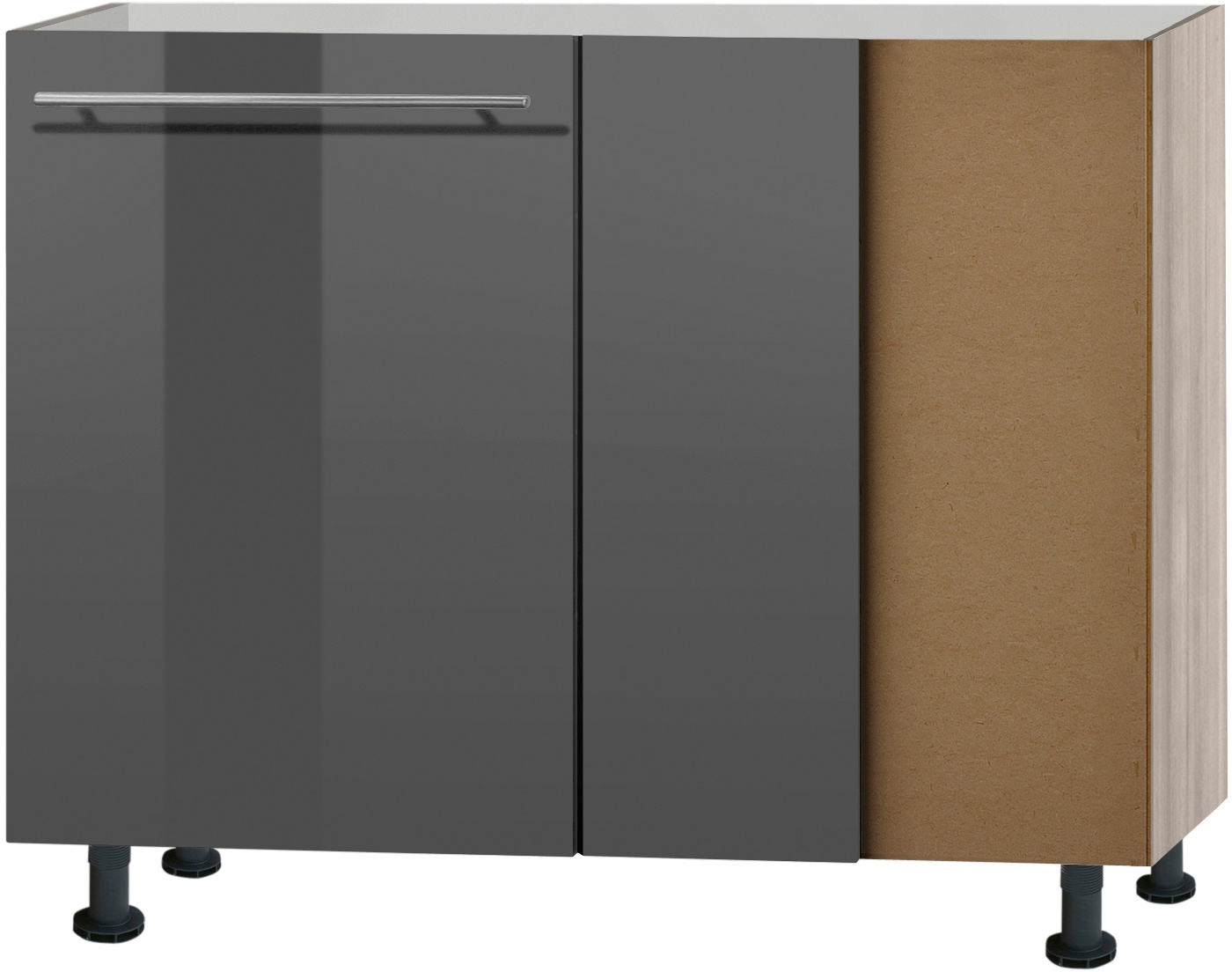 OPTIFIT Eckunterschrank "Bern", 100 cm breit, mit 1 Tür mit höhenverstellbaren Füßen, mit Metallgriff