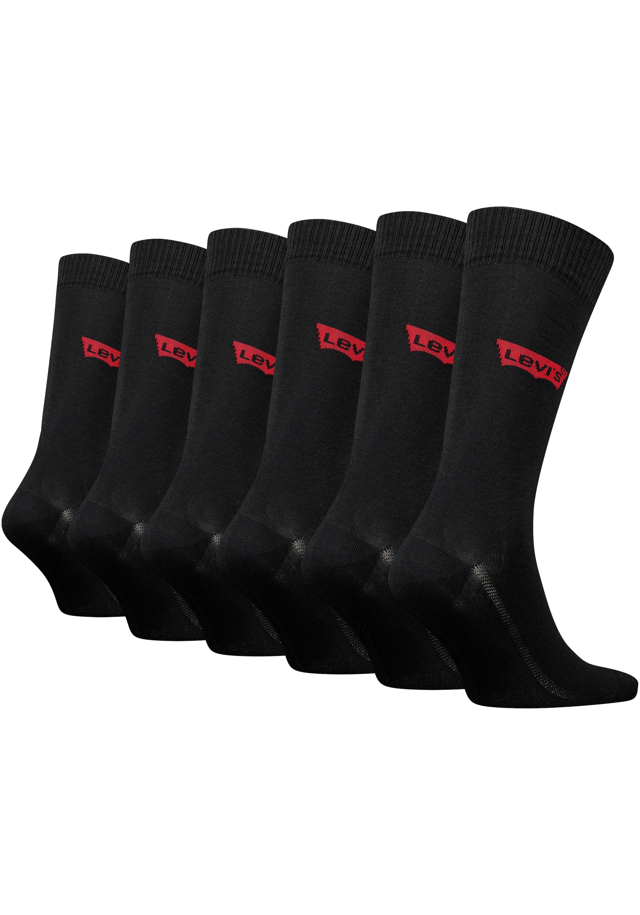 Levi\'s® Socken, CO RECYCLED BAUR | 6P BATWING (Packung, 6 Paar), LEVIS CUT REGULAR LOGO
