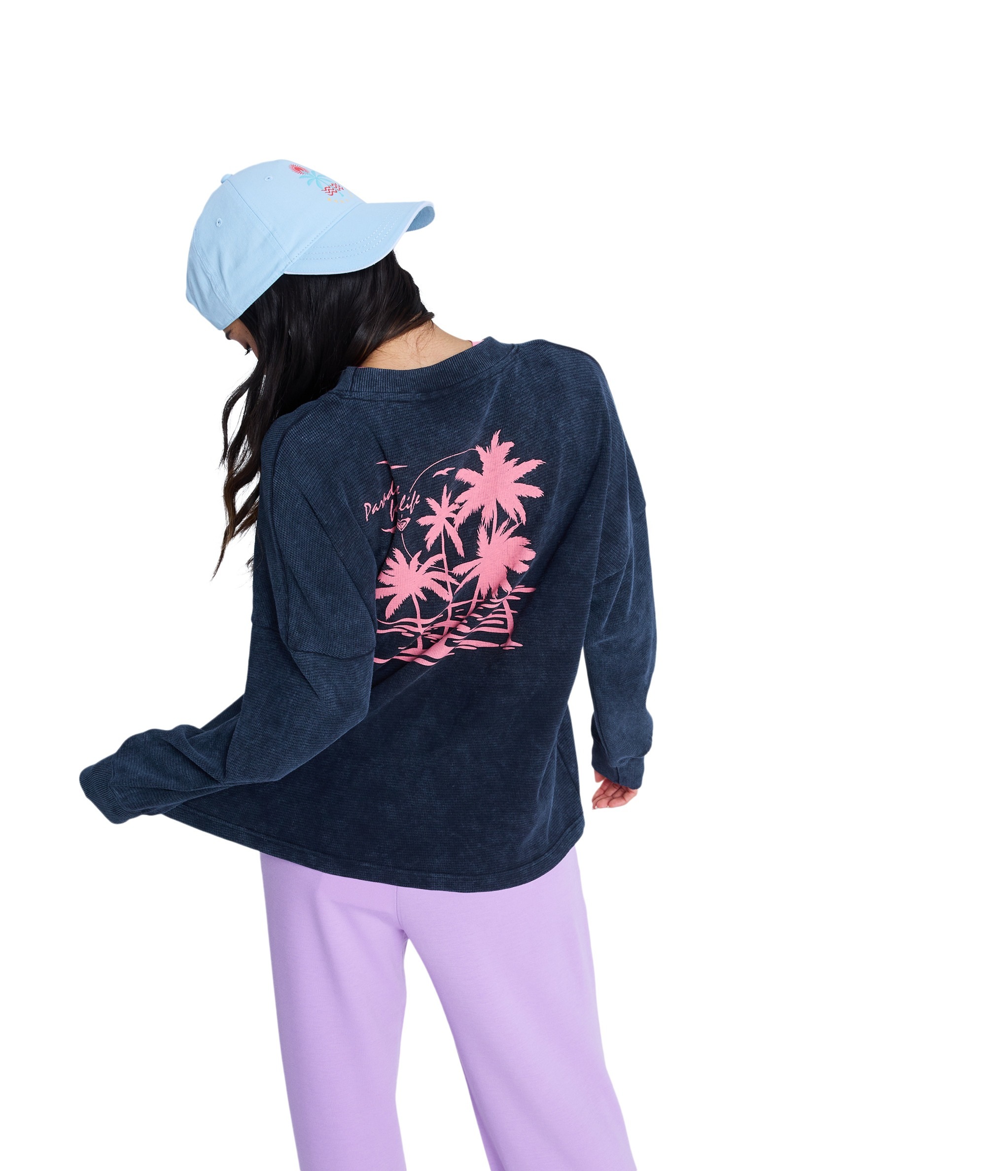 Longpullover ROXY "Eastside Midweight", Damen, Gr. M, anthrazit, Obermaterial: 60% Walkfrottier, 40% Microfaser;, Pullover Longpullover 2