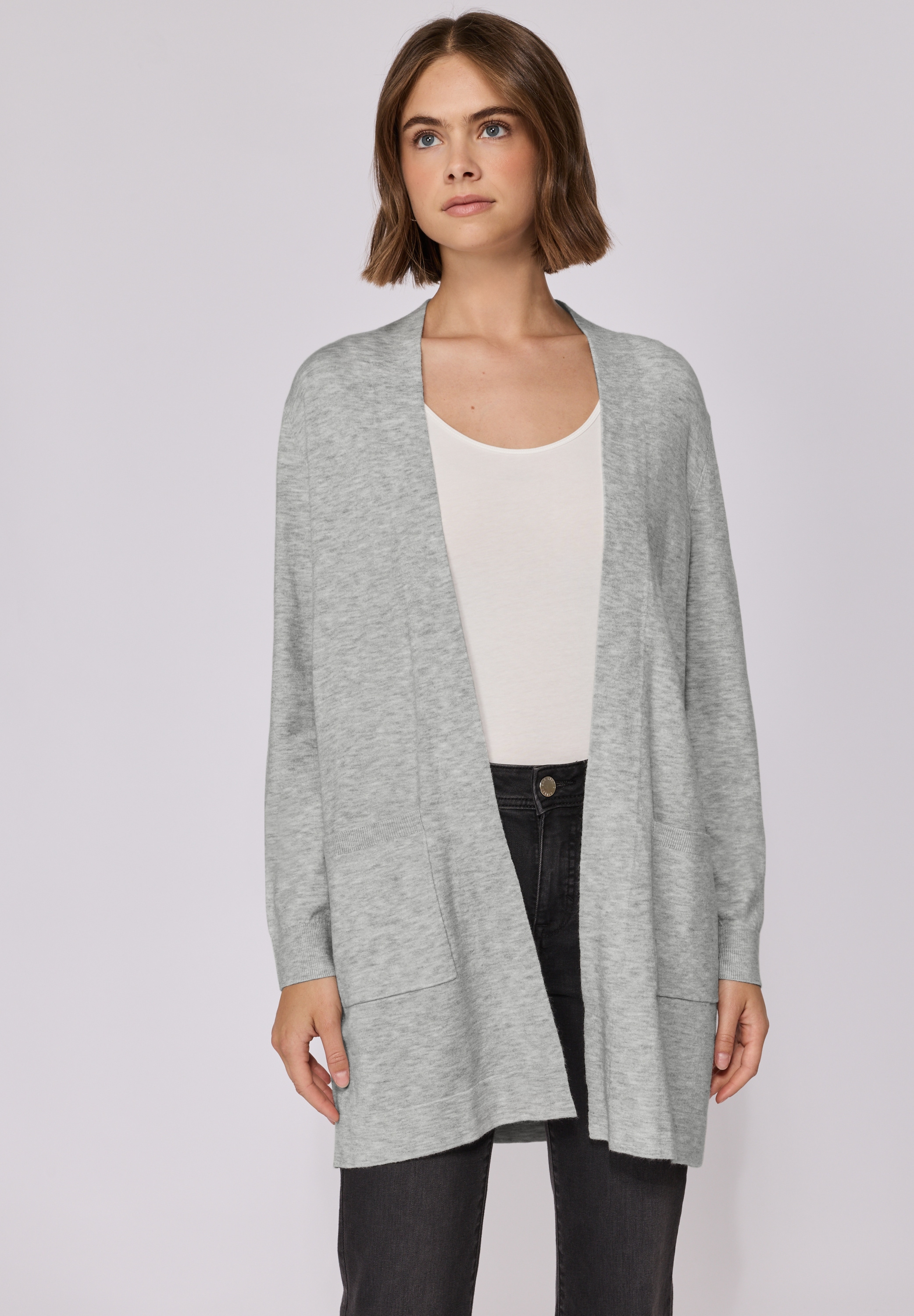 STREET ONE STUDIO Longstrickjacke, aus softem Materialmix günstig online kaufen