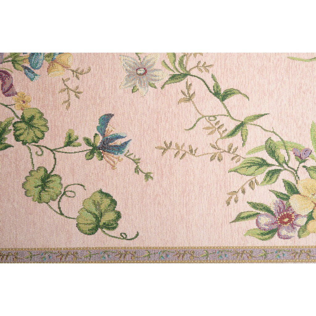 THEKO Teppich »Flomi Sagrini«, rechteckig, Flachgewebe, Pastell-Farben, Blumen Design