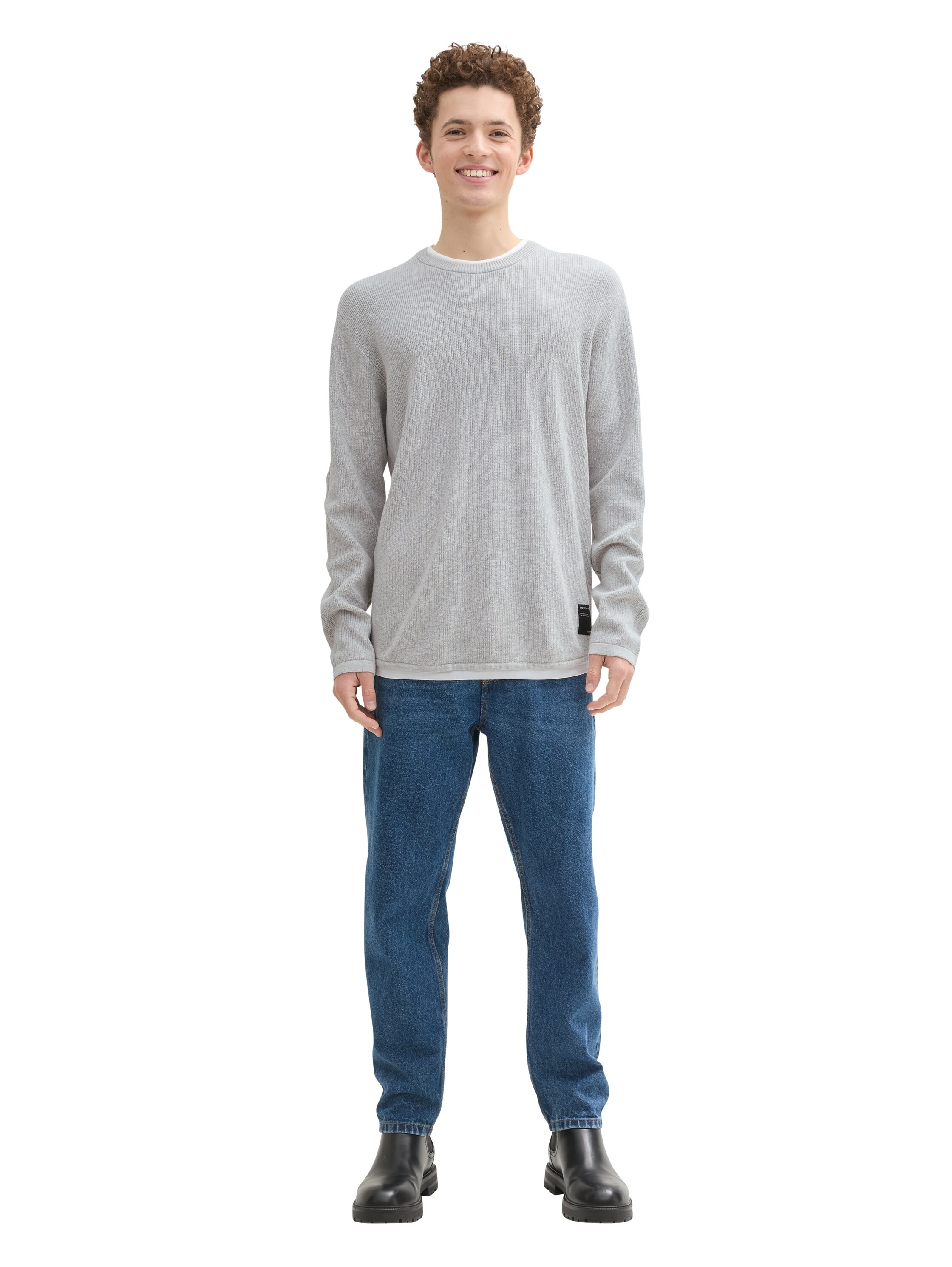 TOM TAILOR Denim 2-in-1-Pullover, mit Struktur