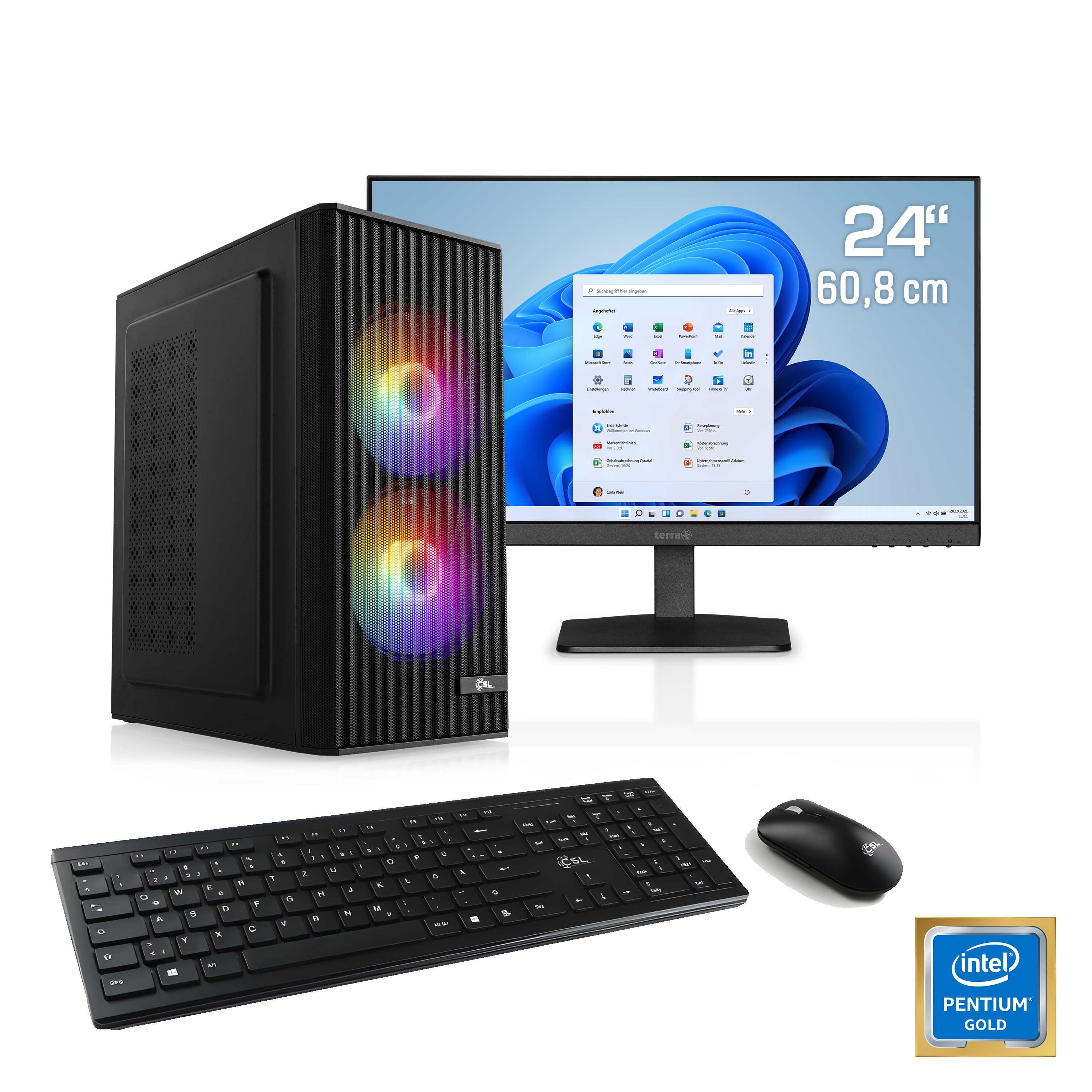CSL PC-Komplettsystem "Spectrum V24557", Microsoft Windows 11 Home (64 Bit), 16 GB RAM 500 GB SSD, schwarz, Computer_Komplettsysteme