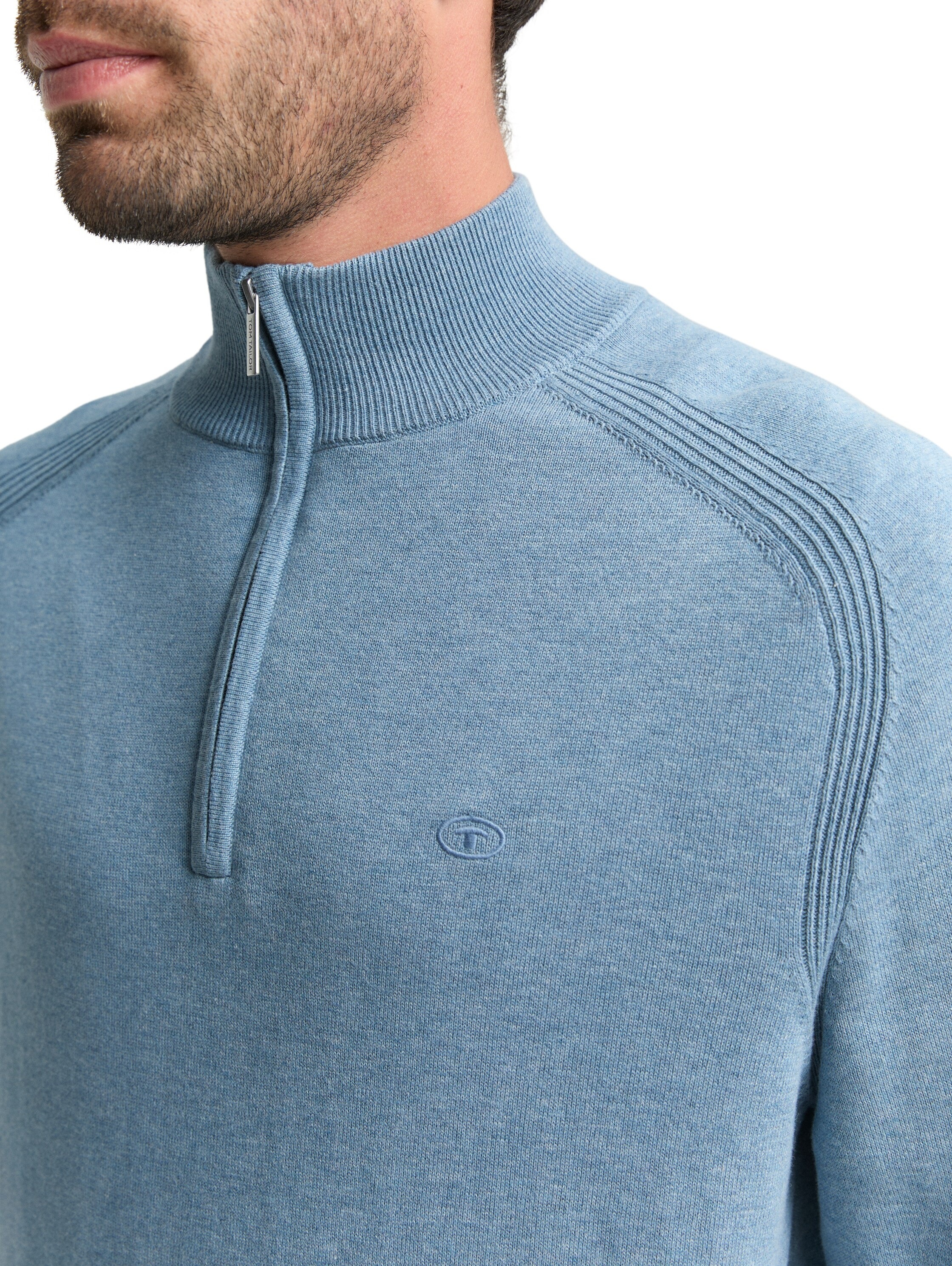 TOM TAILOR Troyer mit Logo Stickerei