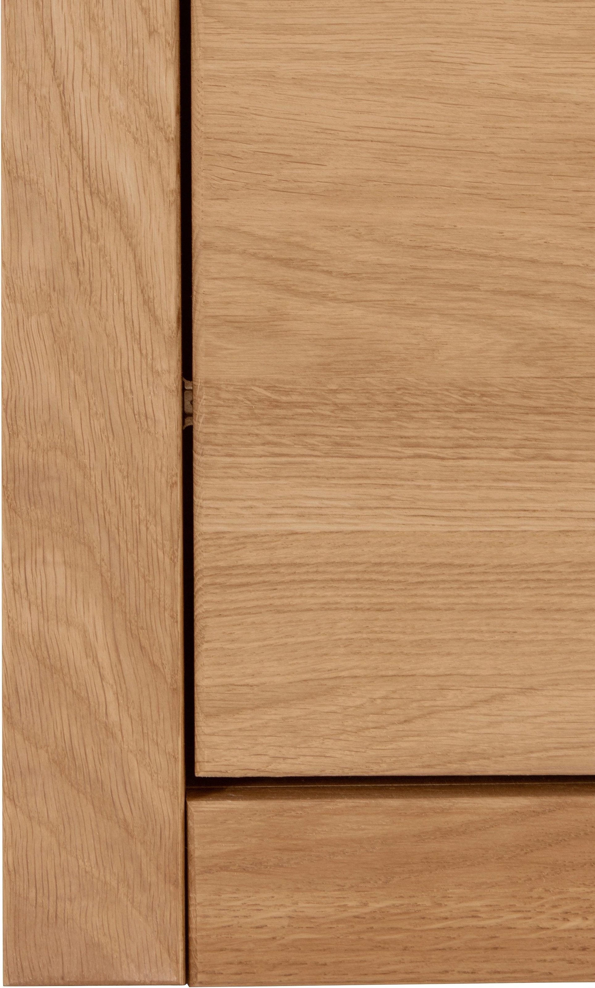Home affaire Wohnwand »Ribe,Fronten Massivholz,Korpus Holzwekstoff,viel Stauraum«, (Set, 5 St.), Glaseinsatz aus gehärtetem Glas,Böden teilweise versetzbar