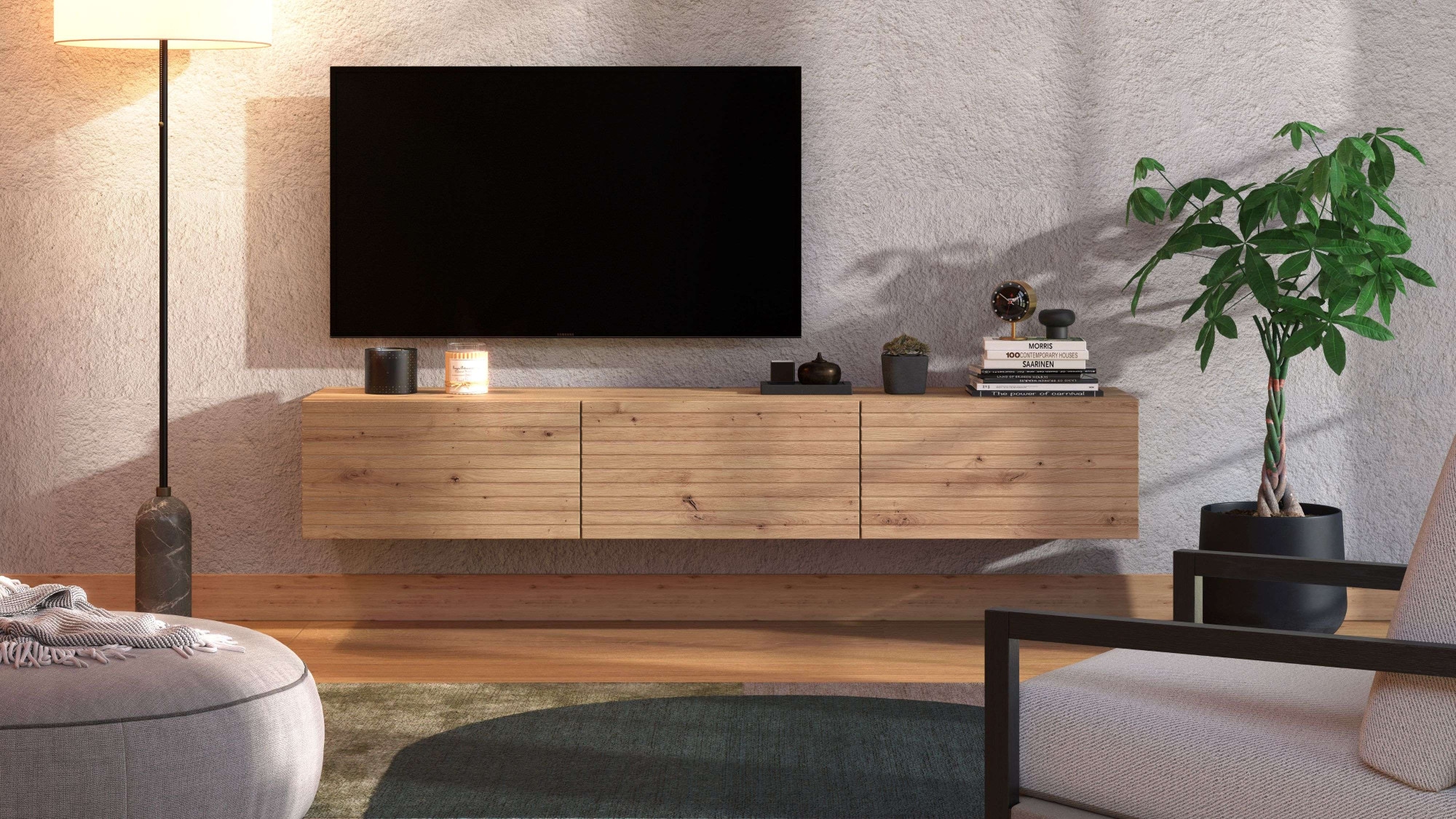 INOSIGN TV-Board »Royan, TV-Bank, TV-Schrank, Wandmontage«, in verschiedenen Breiten 128/154/192 cm, Push-to-Open, FSC®