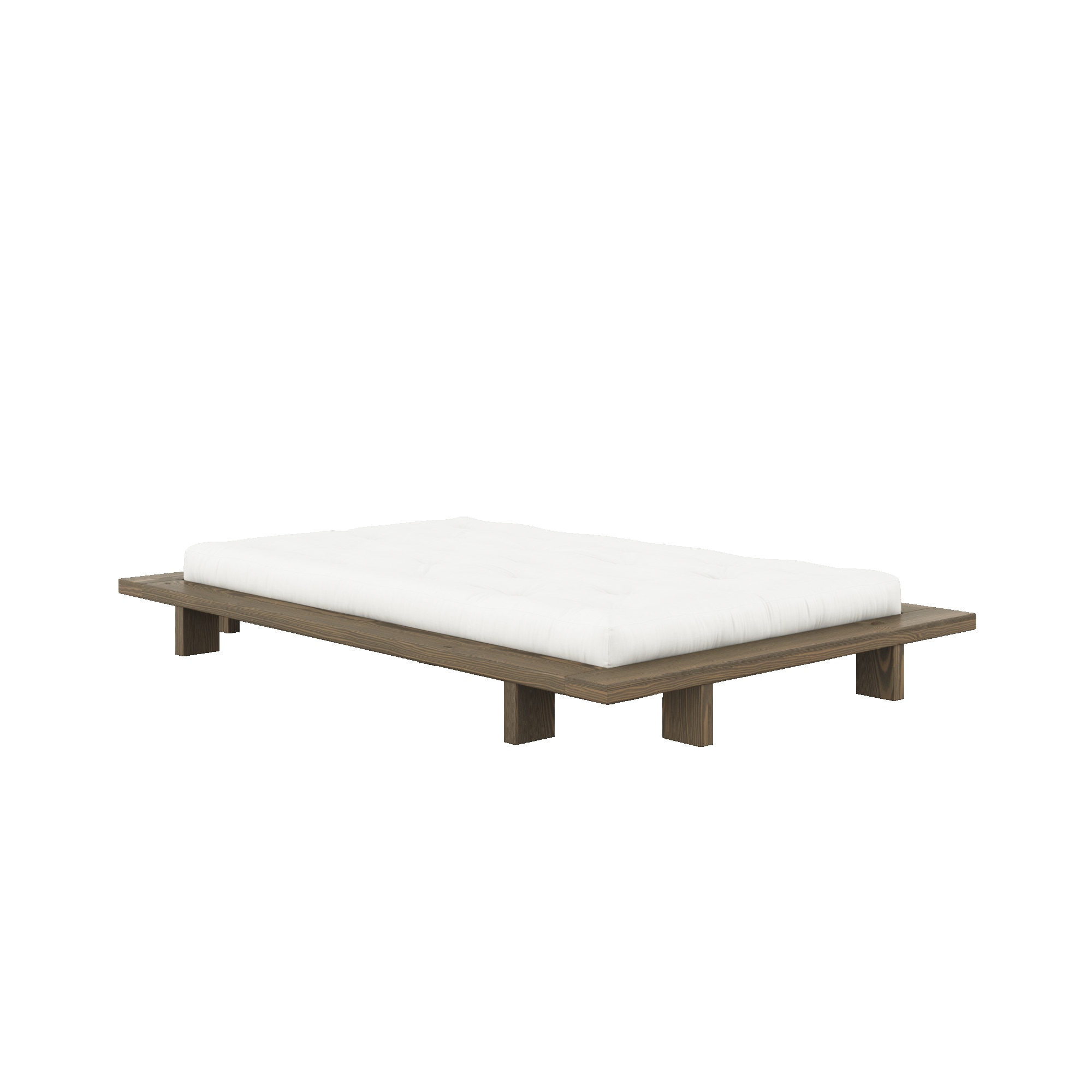 Karup Design Bettgestell »JAPAN BED Bodenbett, Holzrahmen, Futonbett, Jugendbett, Holzbett«, Massivholzbett mit Lattenrost, Kiefer massiv, Bett ohne Kopfteil