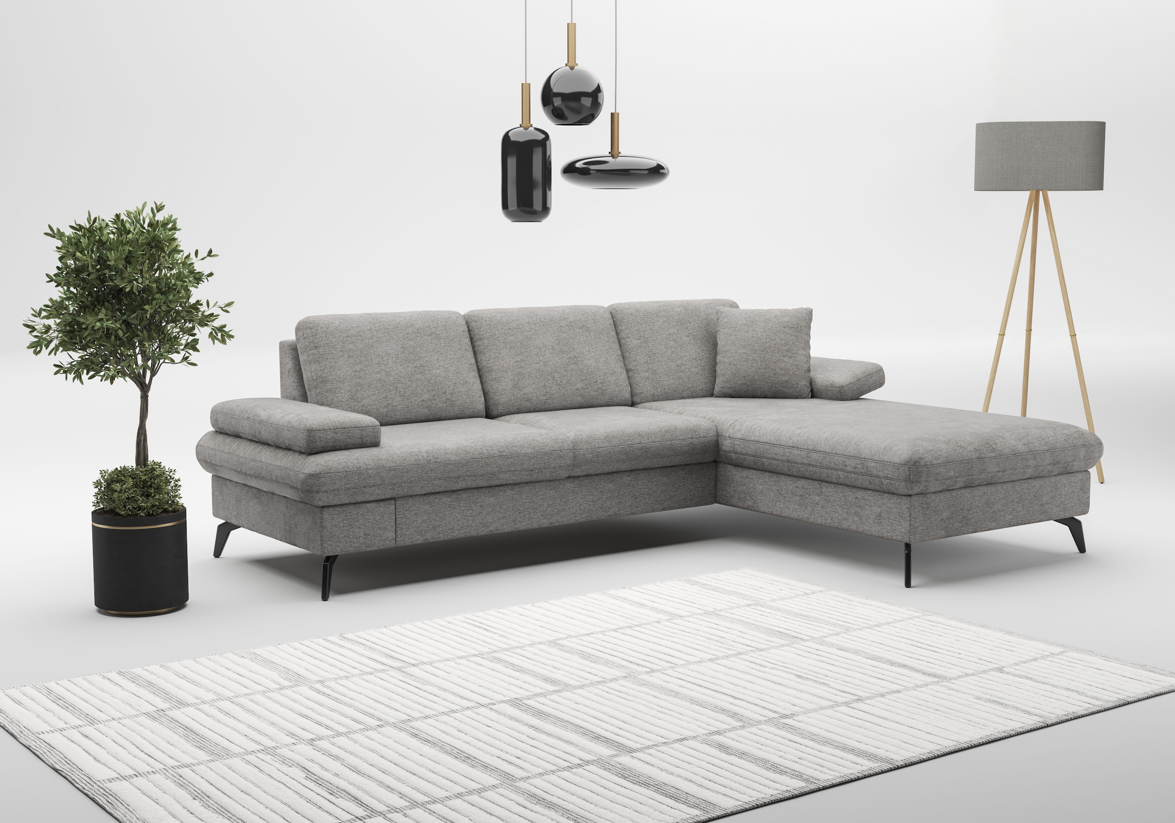sit&more Ecksofa »Morris Jubi L-Form«, inkl. Armteilfunktion und 1 Zierkissen, wahlweise mit Bettfunktion