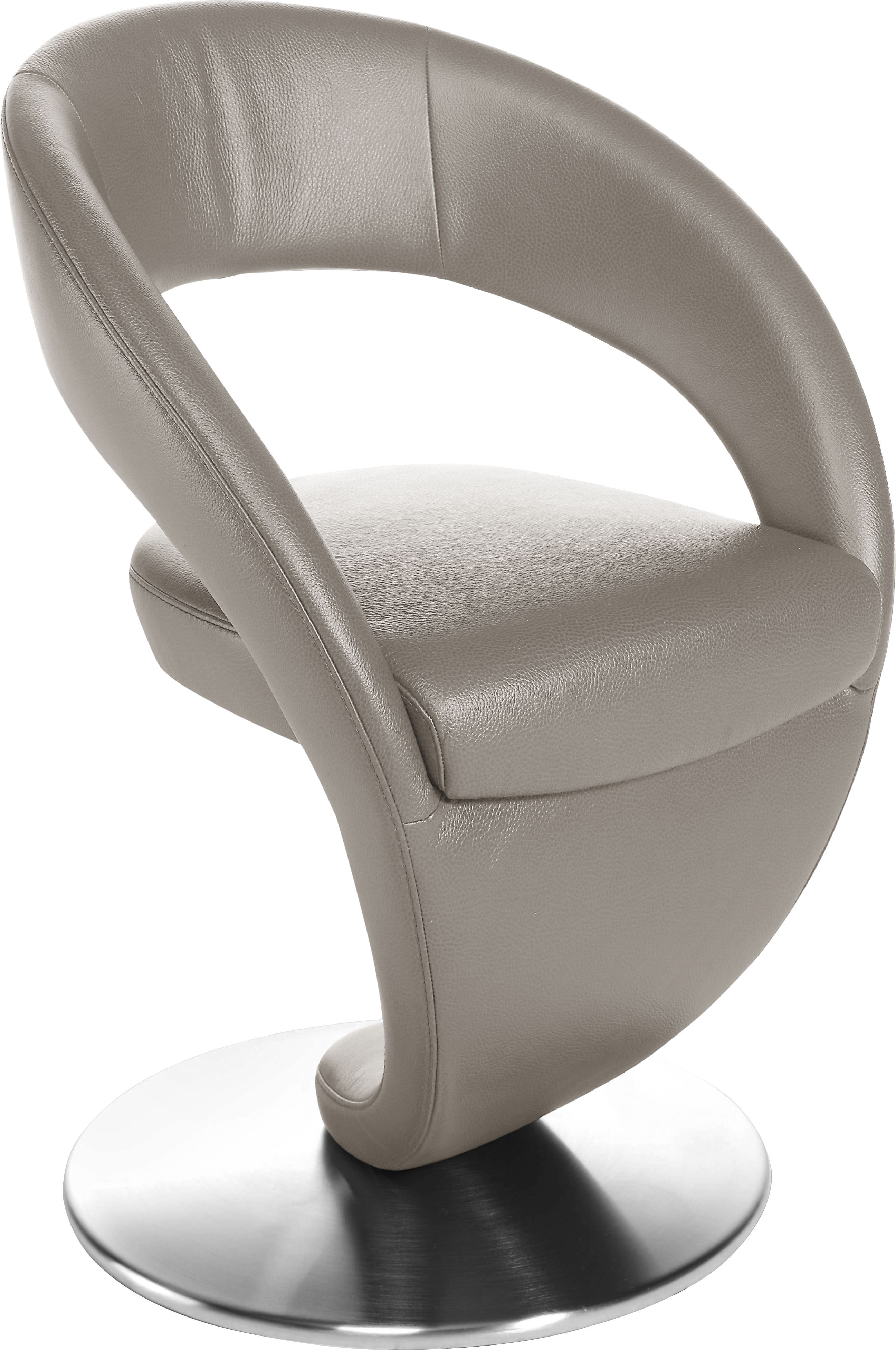 K+W Komfort & Wohnen "Wave, Drehstuhl, Polsterstuhl" () Design-Drehstuhl, Drehteller in Edelstahloptik