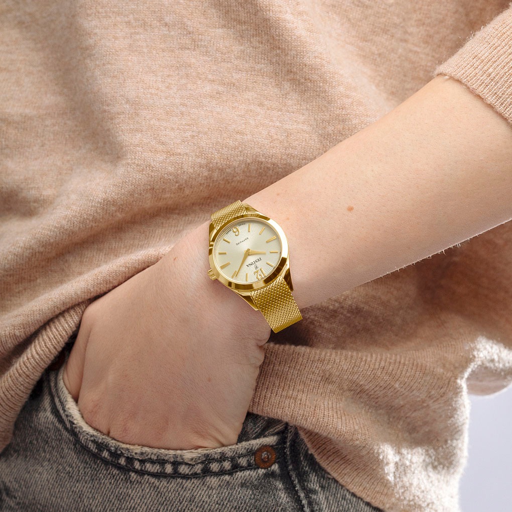 Festina Quarzuhr »Grace«, Armbanduhr, Damenuhr, Swiss Made, Edelstahlarmband, Saphirglas