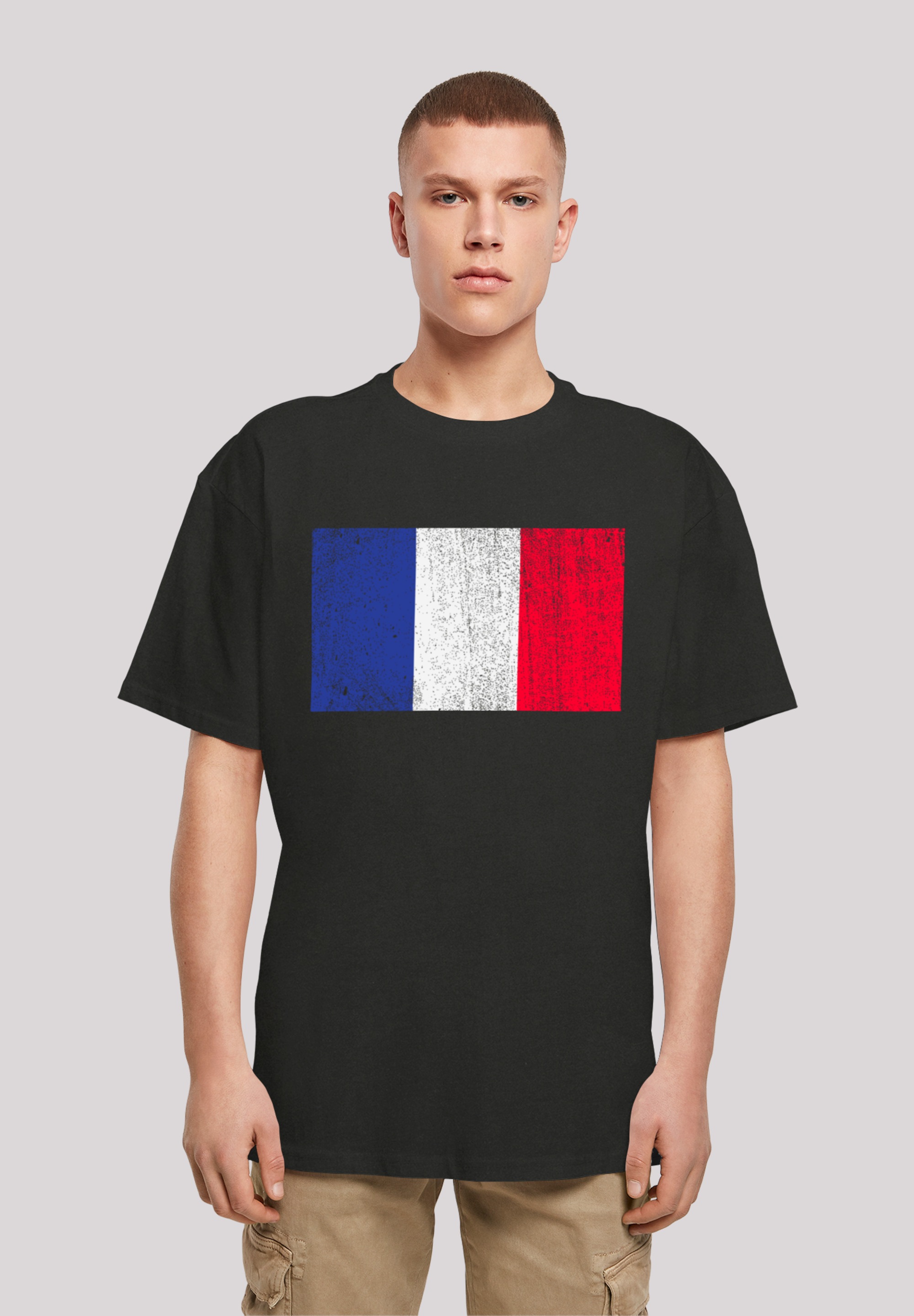 F4NT4STIC T-Shirt "France Frankreich Flagge distressed", Print