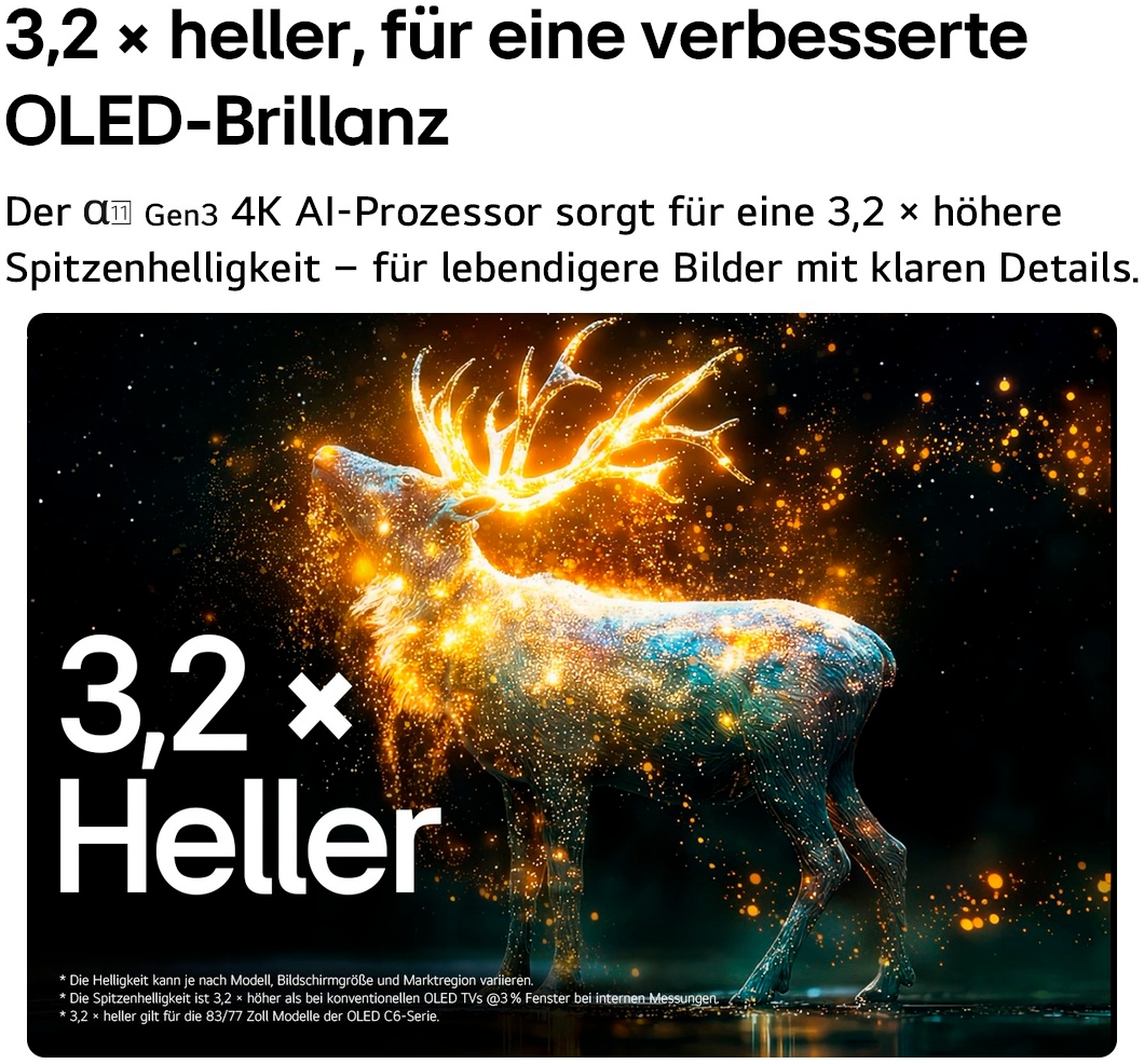 LG OLED-Fernseher »OLED77C68LA« 195 cm/77 ″ Smart-TV