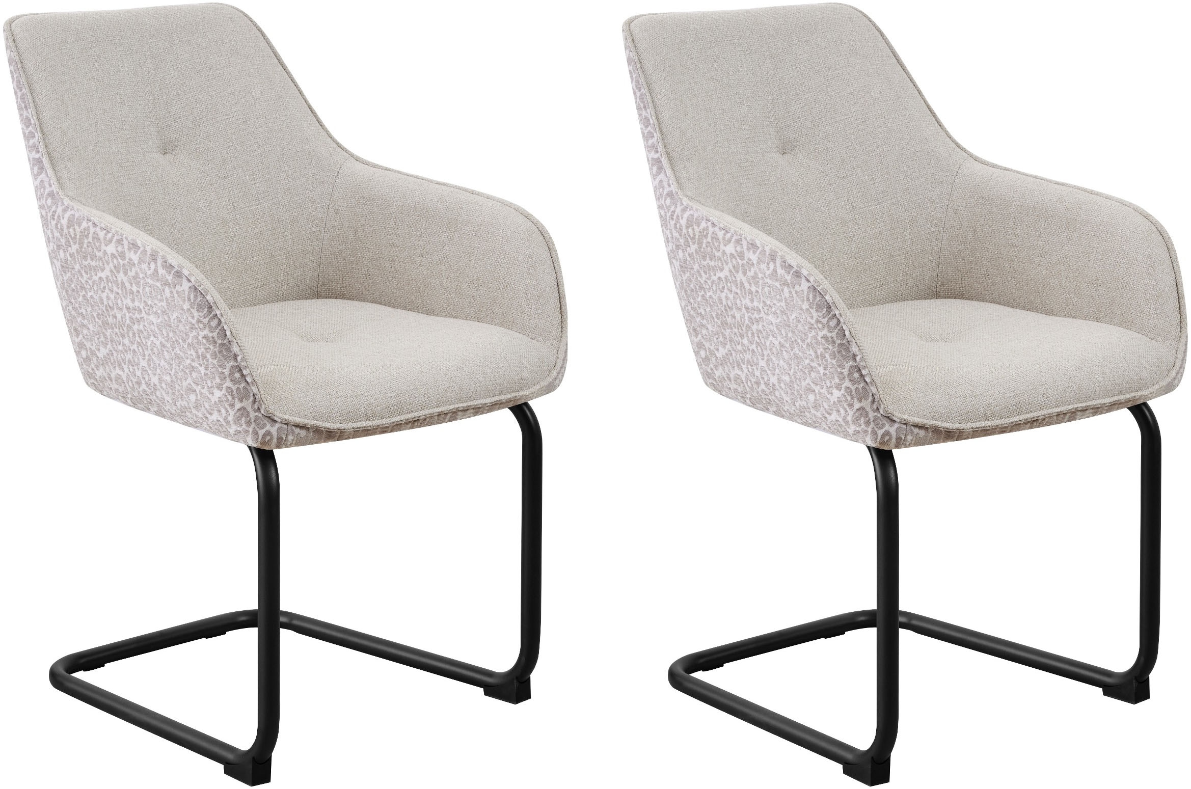 OTTO home Freischwinger »Albany« (Set) 2 Stk.moderner Freischwinger mit Leopardenlook und hochwertigem Webstoff