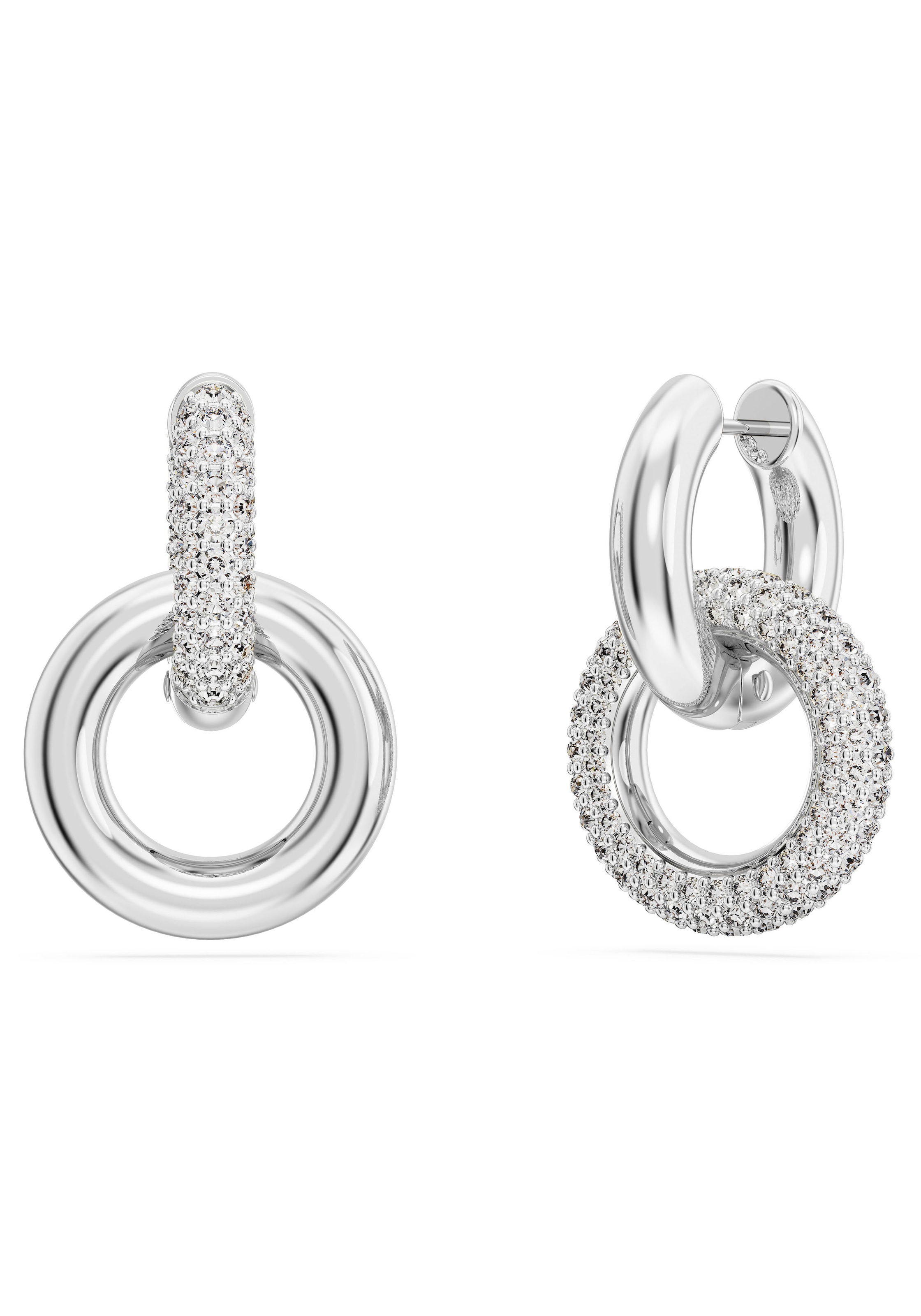 Swarovski Paar Creolen »DEXTERA INTERLINKED, 5668818, 5671807«, mit Swarovski® Kristall - Einhänger abnehmbar