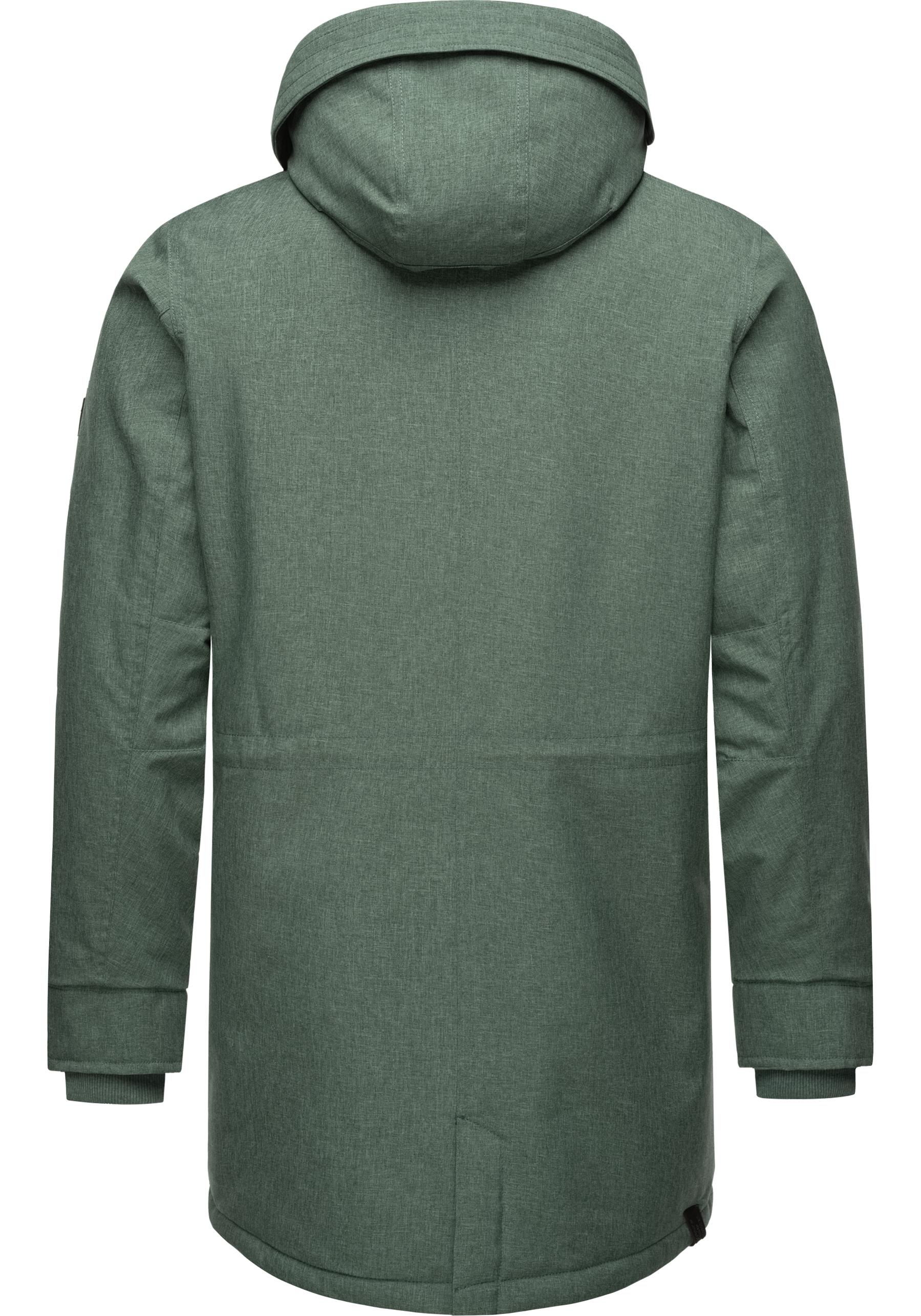 Ragwear Kurzmantel »Mr Smithem YOUMODO«, wasserdichte lange Herren Winterjacke mit Kapuze