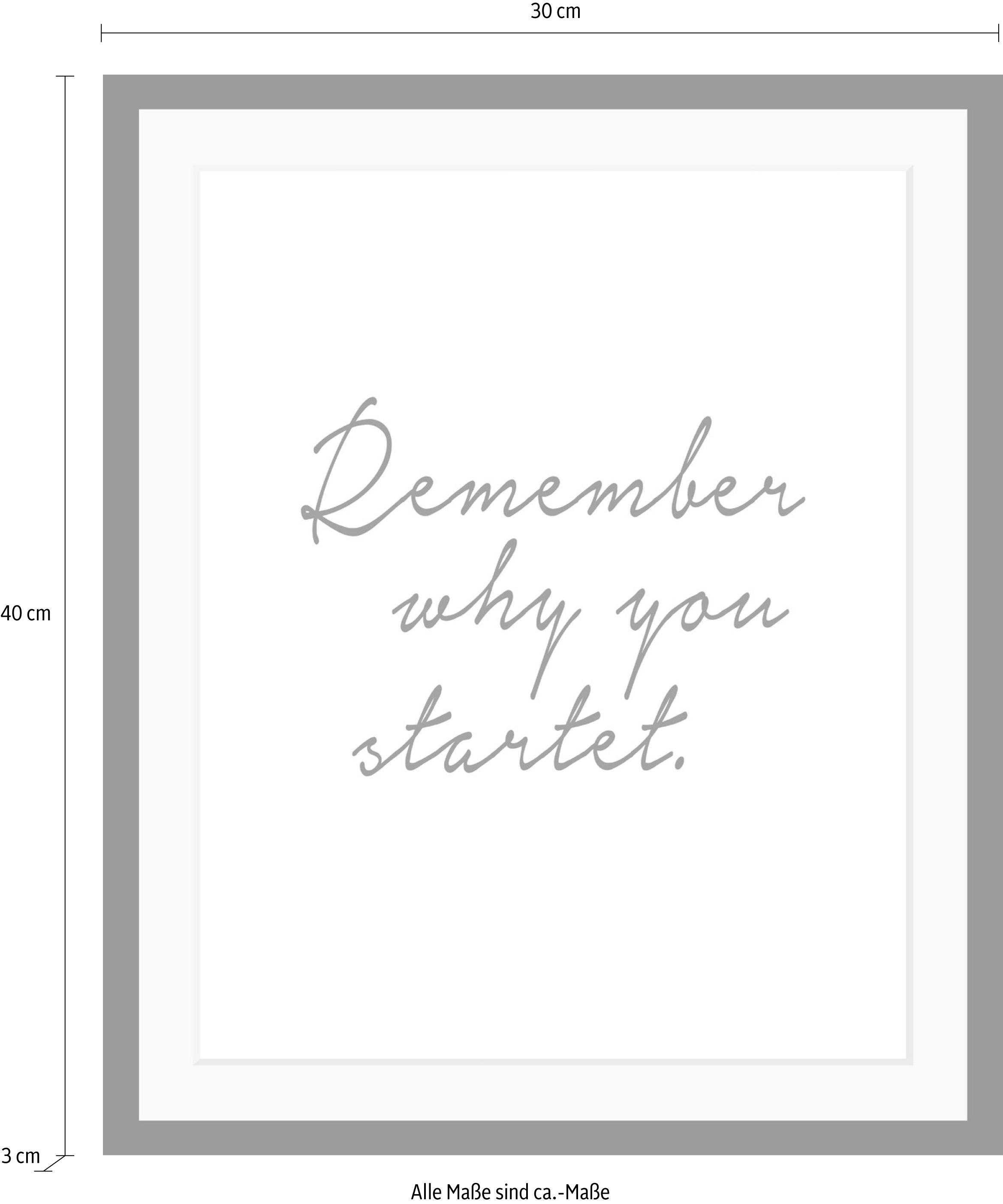 queence Bild »Spruch«, Schwarz-Weiß-Schriftzug-Motivationsbilder, HD Premium Poster-Druck inkl. Holzrahmen