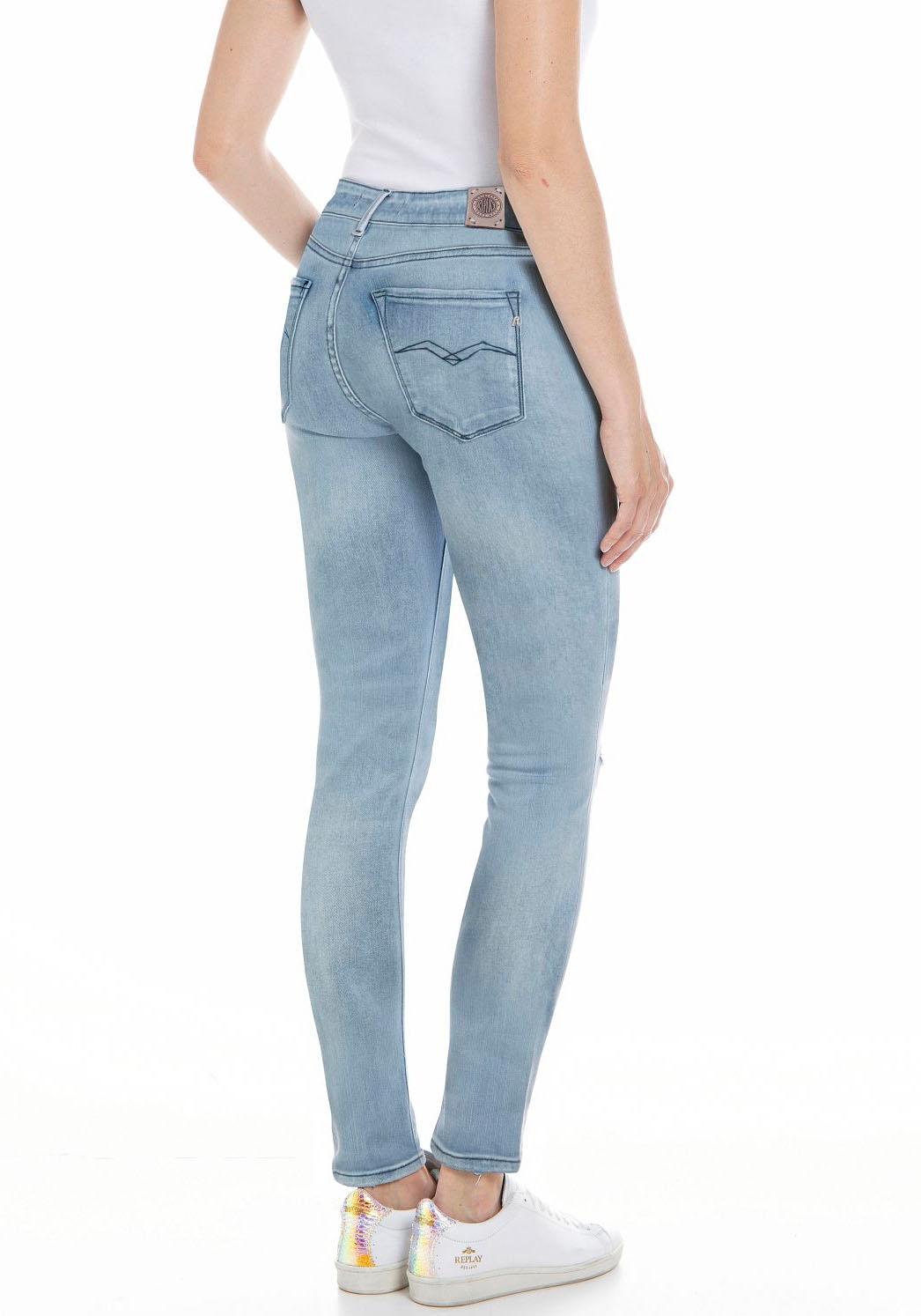 Replay Damen Jeans Jeanshose NEW LUZ - Skinny Fit Blau Light Blue Denim günstig online kaufen