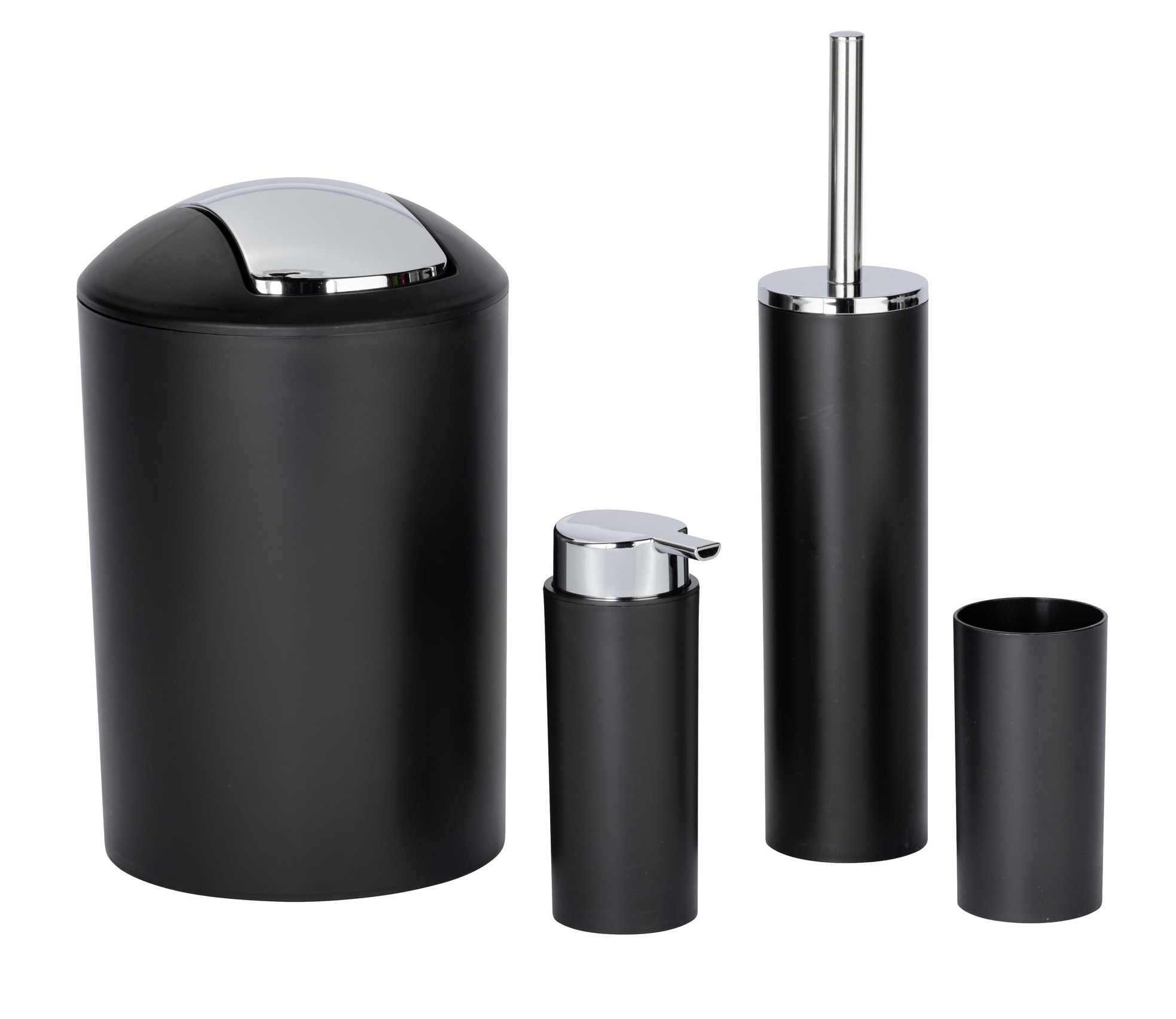 WENKO Badaccessoire-Set »Calvo« Seifenspender, Zahnputzbecher, WC-Garnitur & Kosmetikeimer