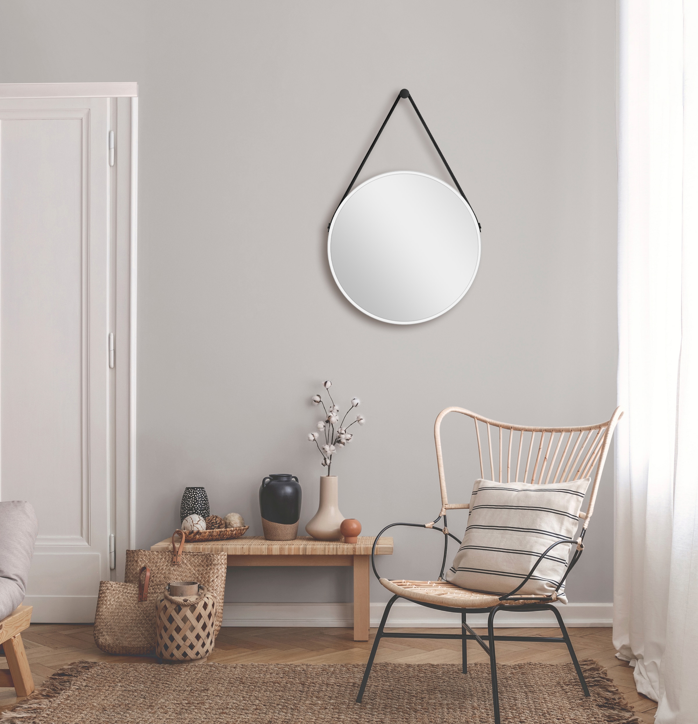 cm | Wandspiegel, Spiegel BAUR Talos mit Ø Aluminiumrahmen, bestellen runder 50 dekorativer