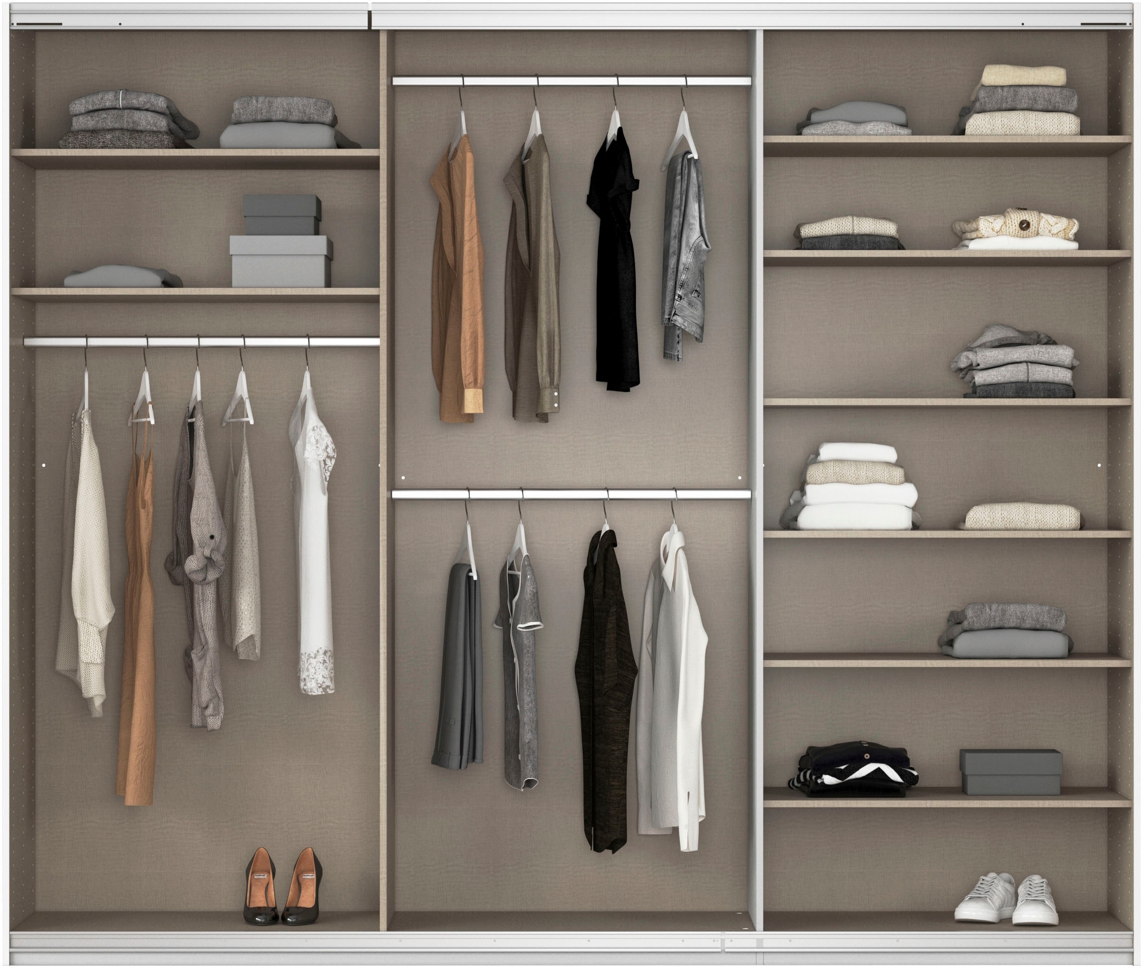rauch Schwebetürenschrank »Kleiderschrank Schrank OTTO´S CHOICE Garderobe AGORDO«, (in zwei Griff-Farben), Top Innenausstattung, in 4 Breiten und 2 Höhen MADE IN GERMANY