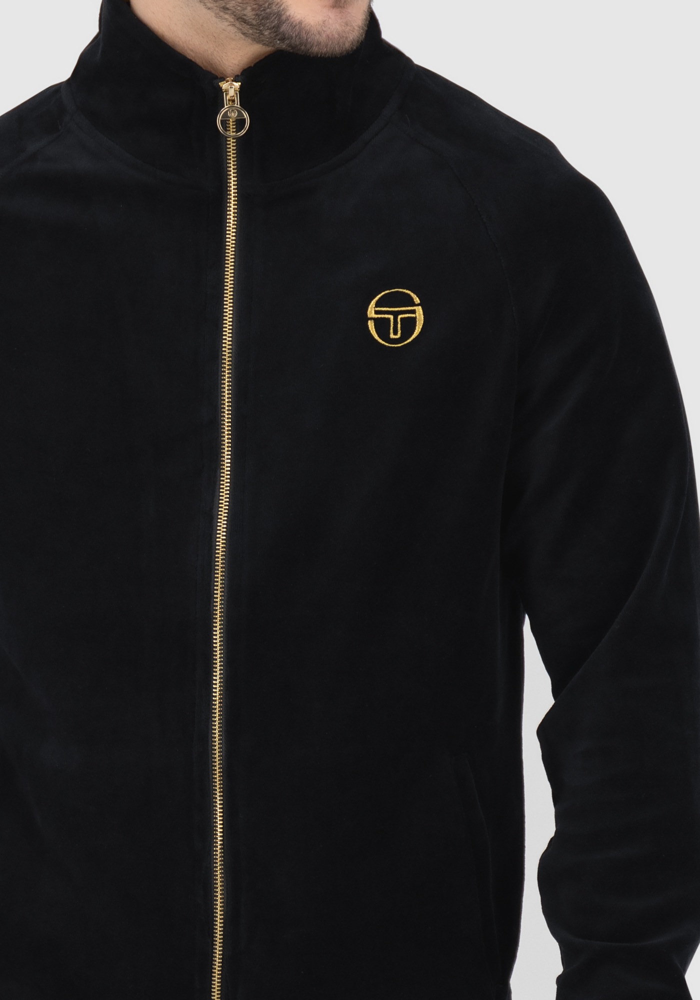 Sergio Tacchini Trainingsjacke »COURT VELOUR TRACK TOP Herren«, ohne Kapuze, Trainingsjacke Herren, leichte Jacke, Velour Sportjacke, Outdoor, Sale