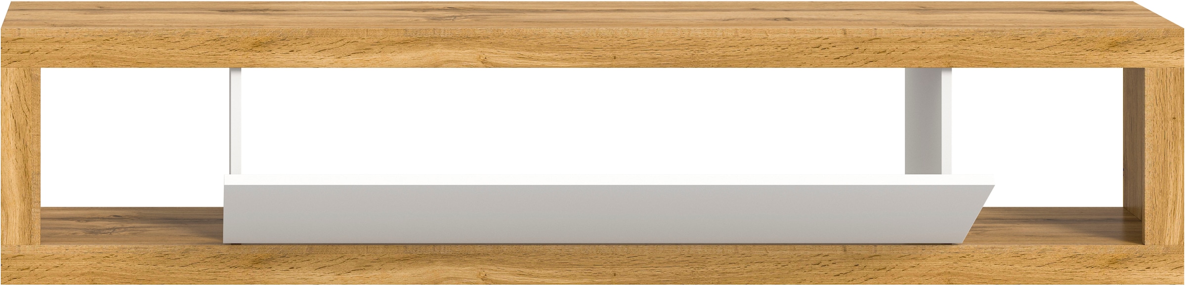 INOSIGN Lowboard »Trinity, Breite 180 cm, stehend und hängend, 1 Klappe,«, 2 offene Fächer, grifflose Fronten, TV-Möbel, TV Schrank, Hängeschrank