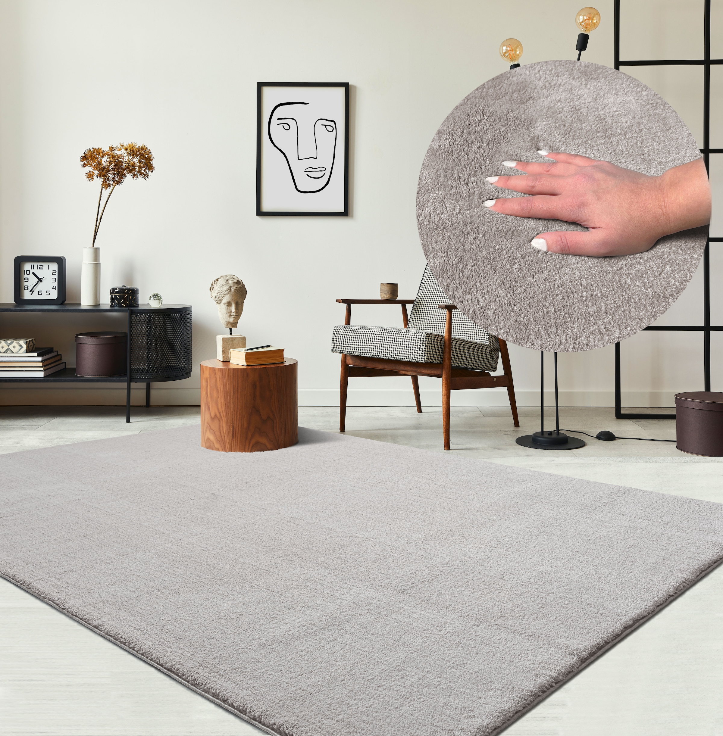 the carpet Teppich »Relax«, rechteckig, 16 mm Höhe, waschbarer Wohnzimmer Teppich modern rutschfest