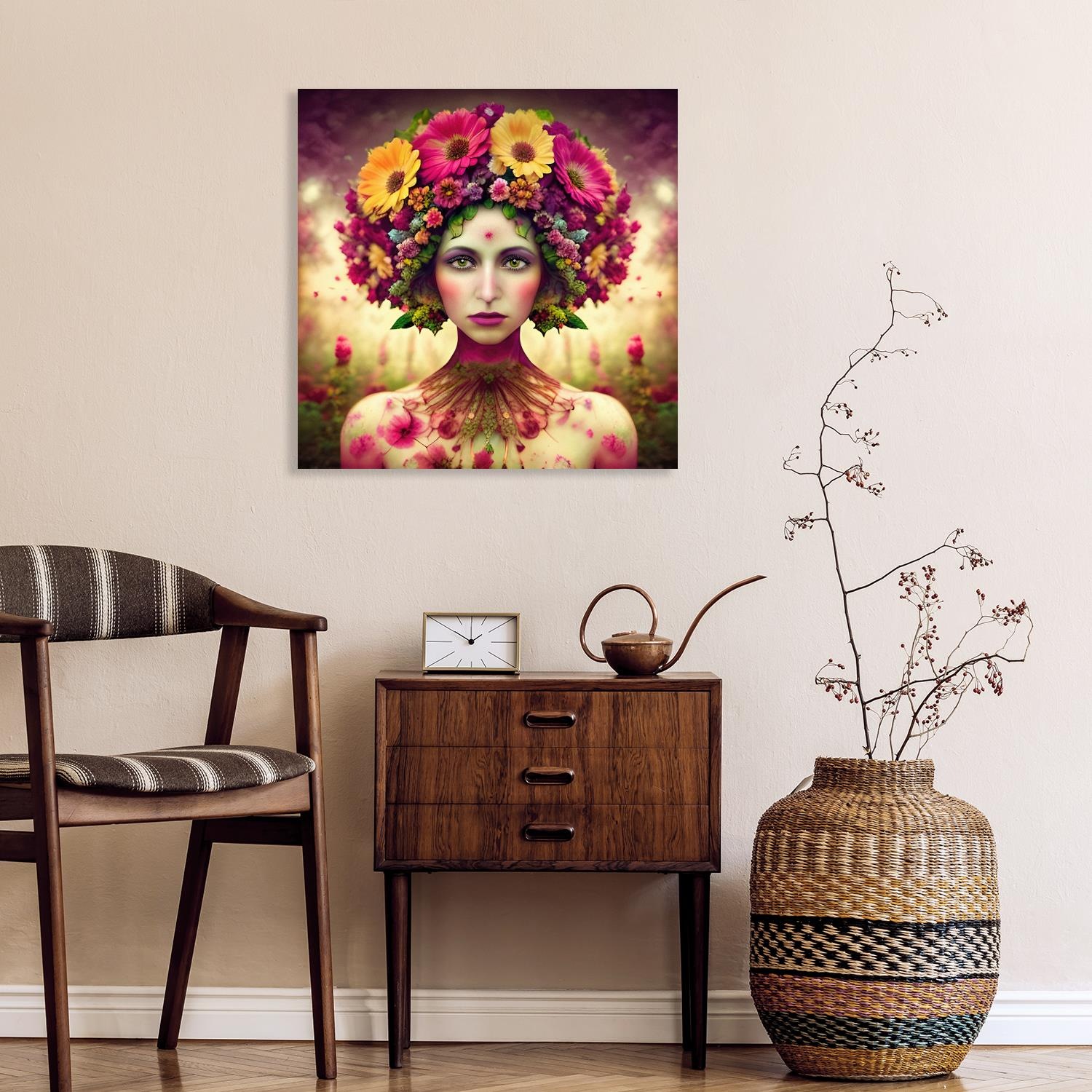 queence Acrylglasbild "Frau mit Blumenkranz - Katharina Kolenda", Fantasy-F günstig online kaufen