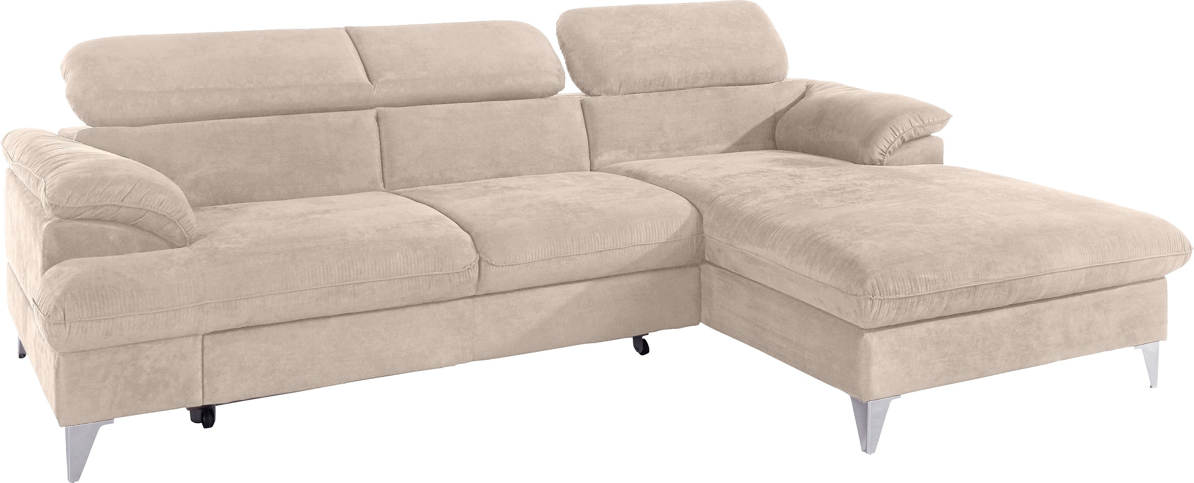COTTA Polstergarnitur »Caluso L-Form«, (2 tlg.), Set bestehend aus: Ecksofa mit Kopfteilverstellung & Hocker