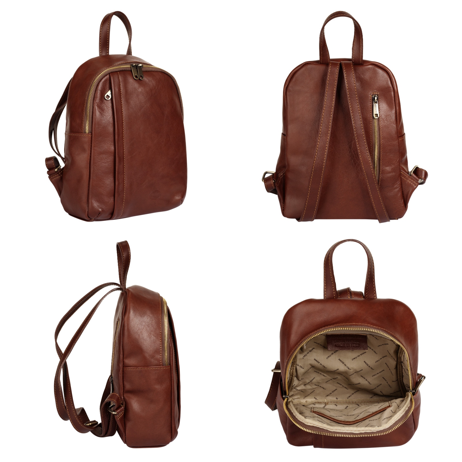 Piké Cityrucksack, echt Leder, Made in Italy