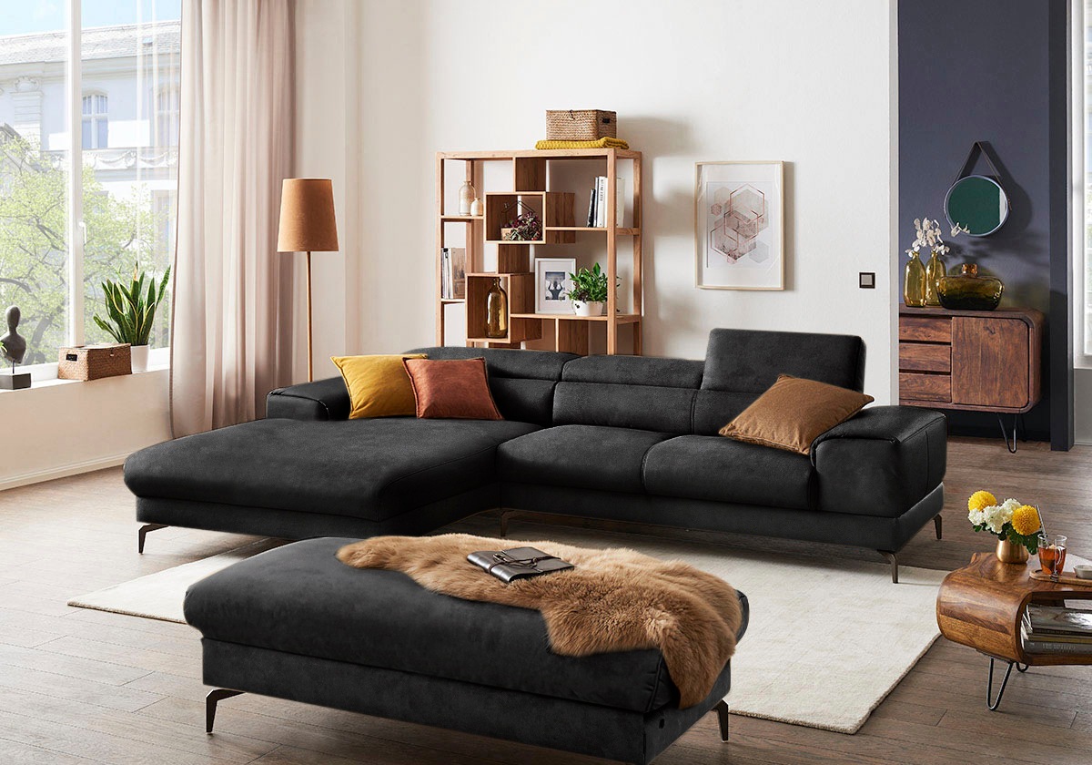 Thumbnail - W.SCHILLIG Ecksofa "piedroo, Designsofa mit tollem Sitzkomfort, elegant und bequem, L-Form", Kopfteilverstellung, wahlwe...