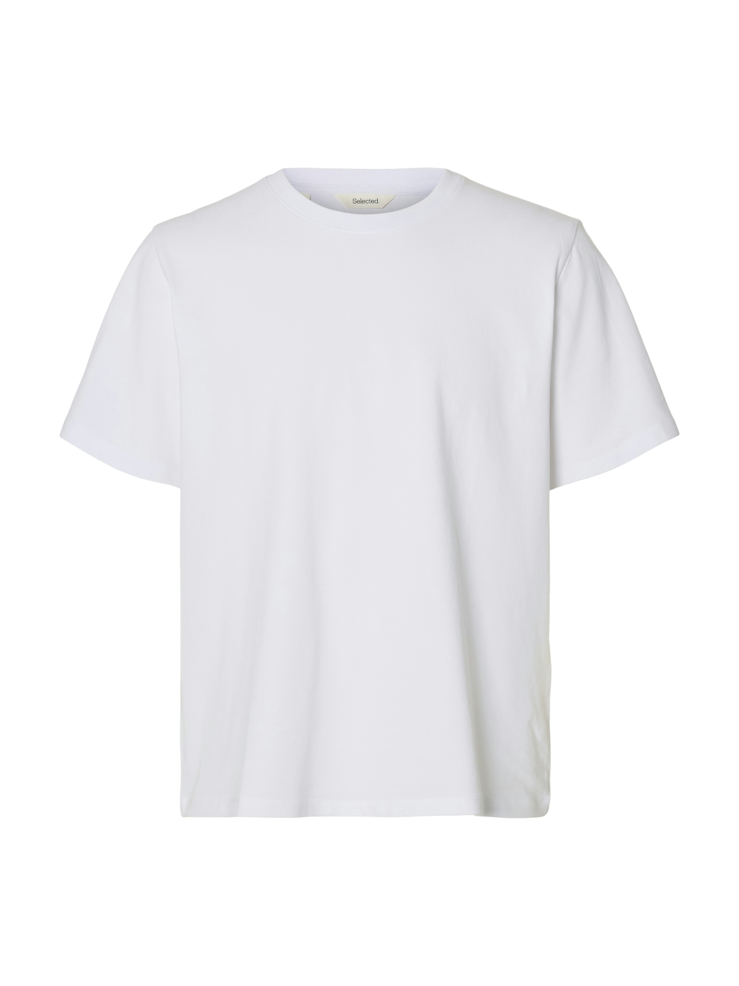 SELECTED Rundhalsshirt »SLHATLAS SS O-NECK TEE« Baumwollmischung, regular fit