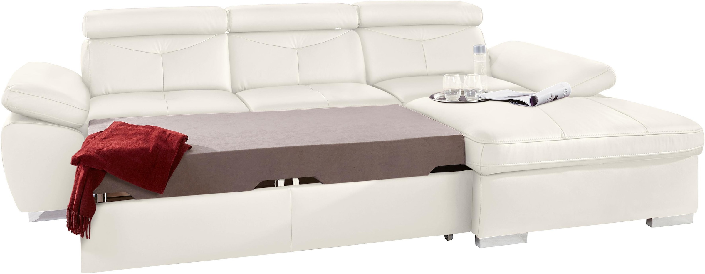 exxpo - sofa fashion Ecksofa »Spring, super bequem, mit Armteil- und Kopfteilfunktion, OTTOs Choice«, L-Form, wahlweise mit Bettfunktion und Bettkasten