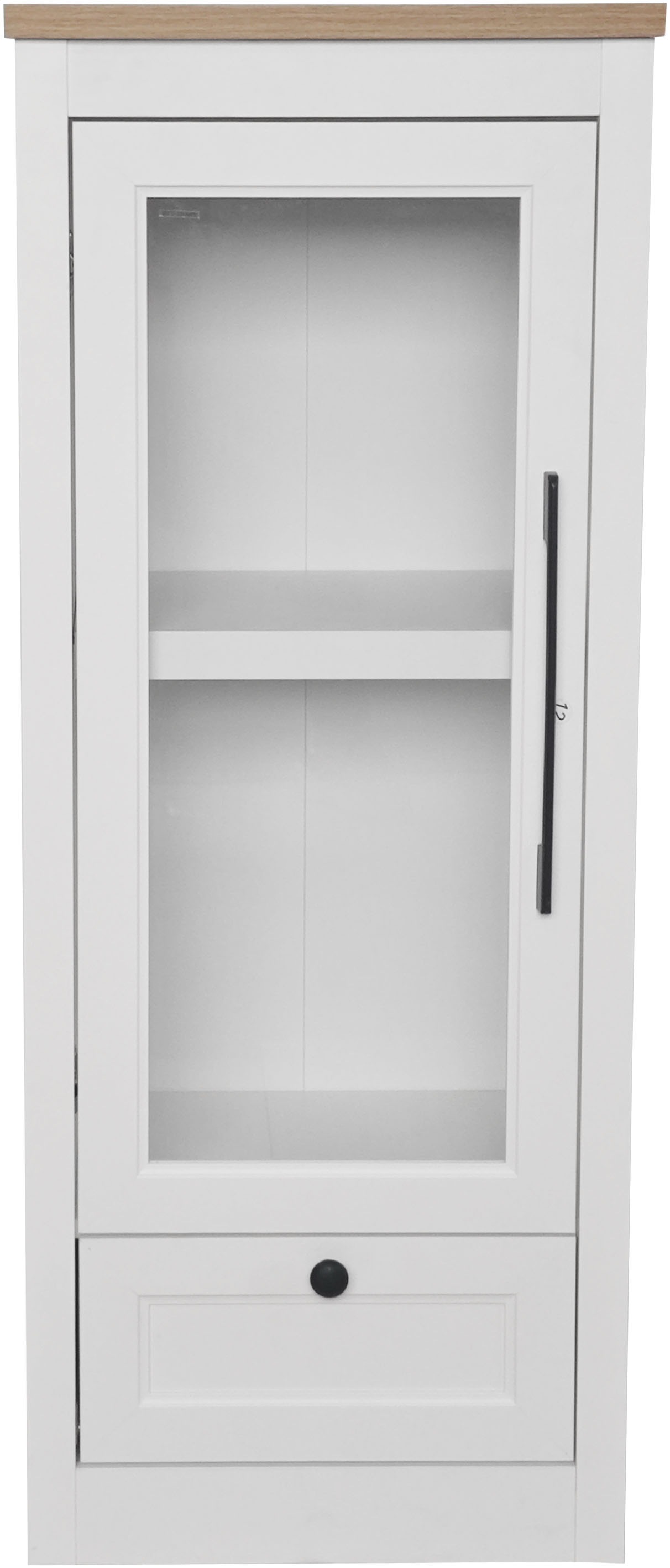 OTTO home Vitrine "Ismund", aus MDF, mit Holz-Zierleiste, schwarzem Metallg günstig online kaufen