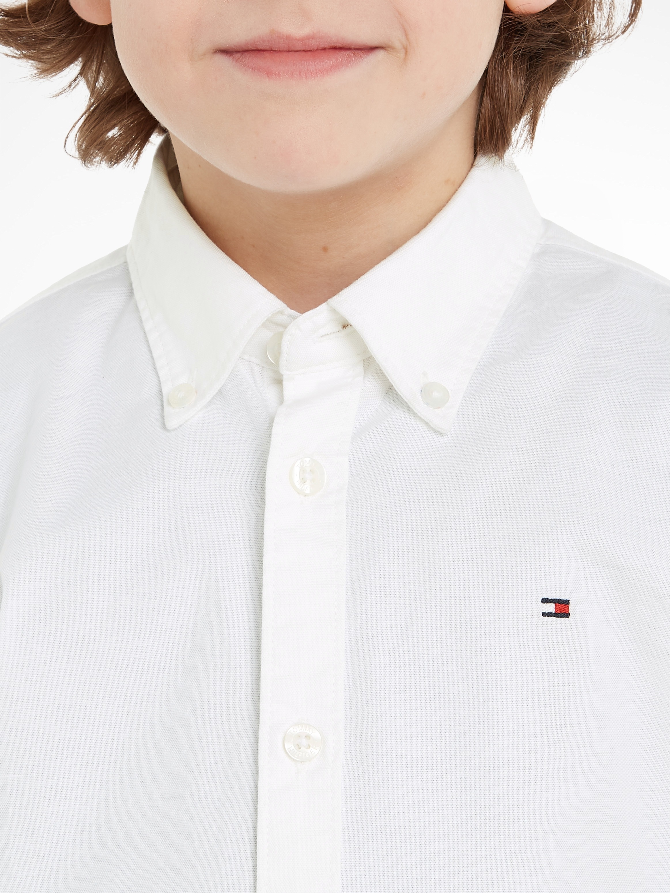 Thumbnail - Tommy Hilfiger Langarmhemd "BOYS STRETCH OXFORD SHIRT L/S" Kinder bis 16 Jahre, Button-down-Kragen, Langarm, Logo-Flag