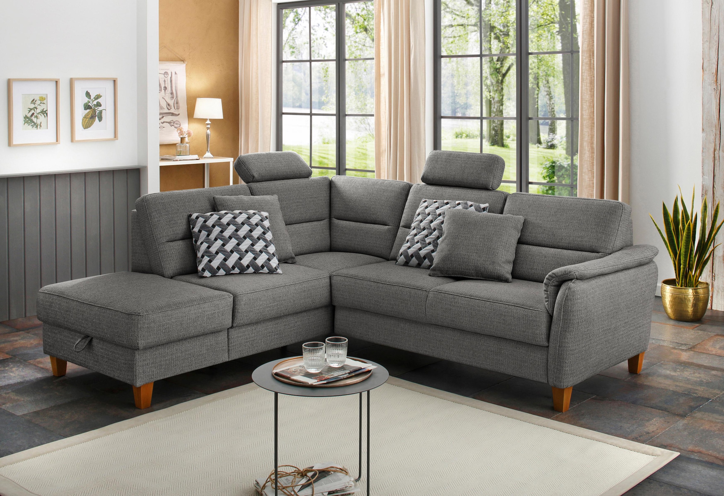 Home affaire Ecksofa "Palmera L-Form, B: 236 cm", optional Bettfunktion & B günstig online kaufen