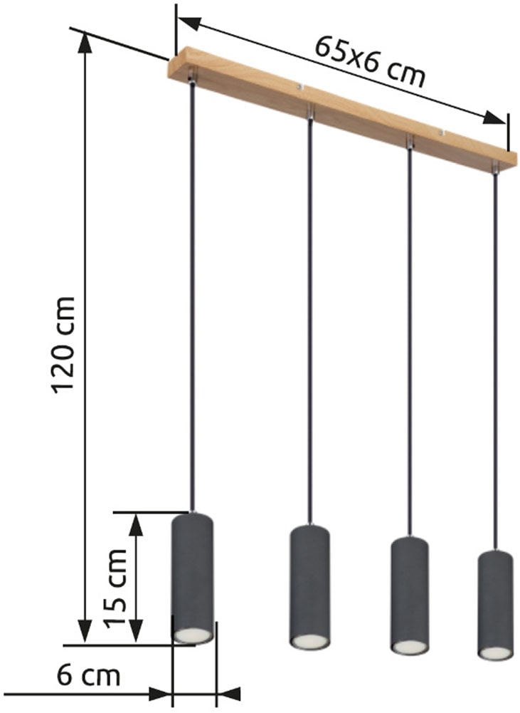GLOBO LIGHTING Hängeleuchte »ROBBY«, Leuchtmittel GU10 | ohne Leuchtmittel, Hängelampe/Pendelleuchte/Esszimmer/Wohnzimmer/Esstisch