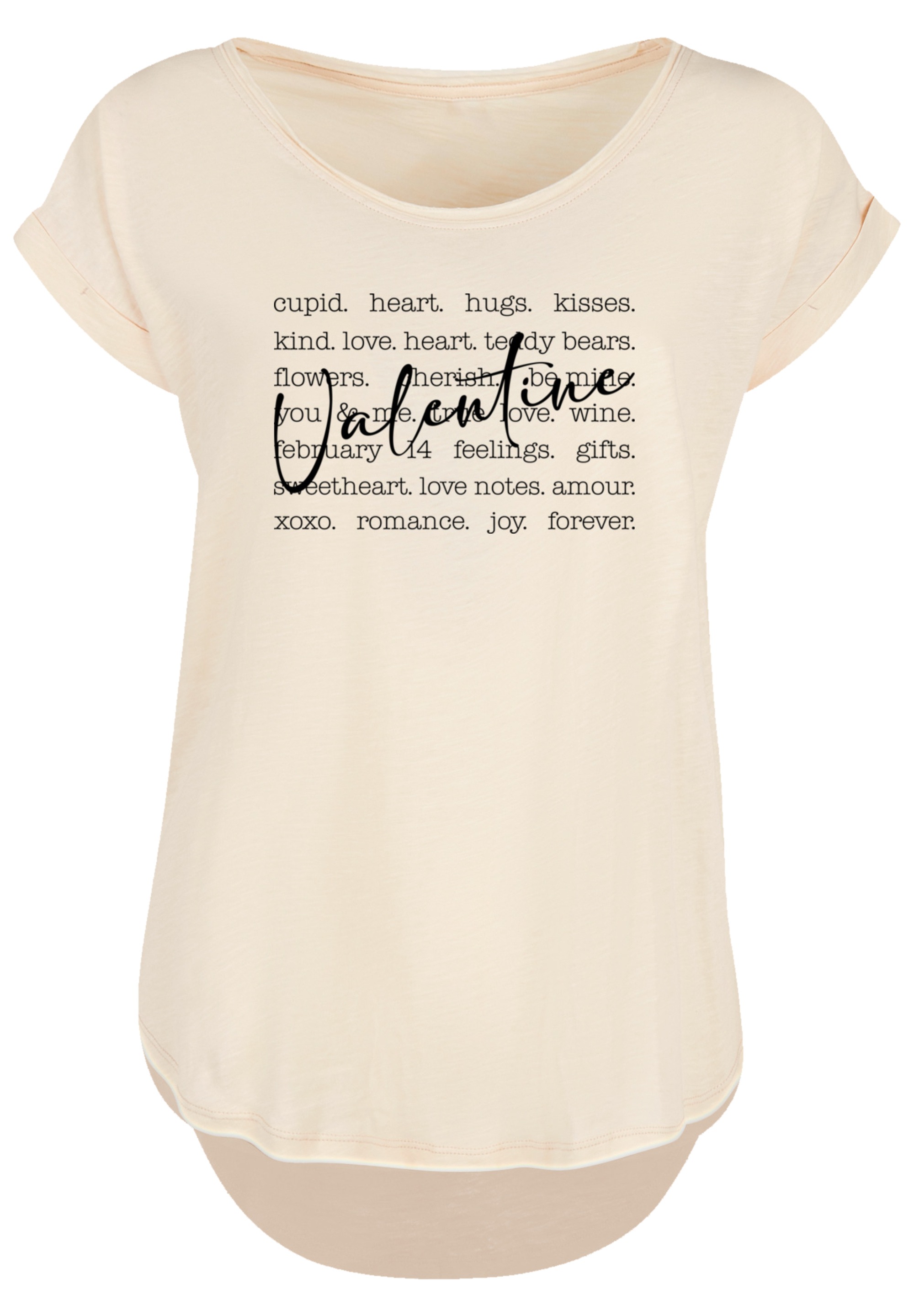 F4NT4STIC T-Shirt »Valentine Herz Hugs Kisses Love Flowers Joy«, Premium Qualität