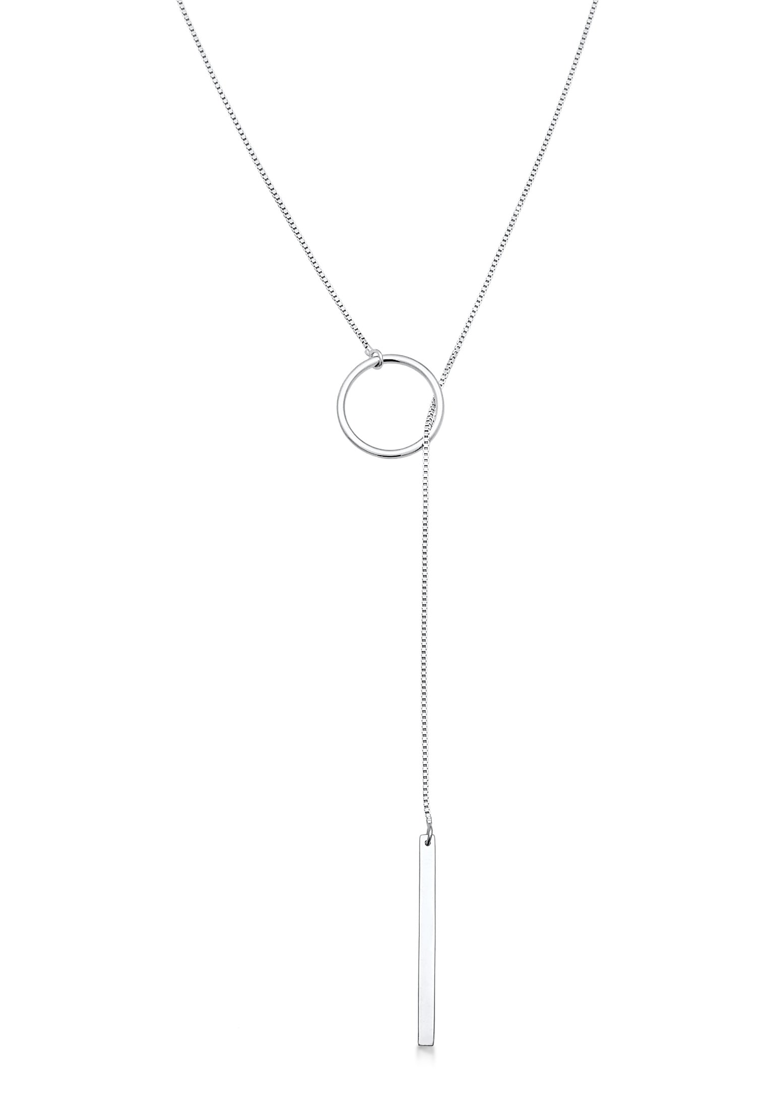 Elli Y-Kette »Halskette Y-Kette Kreis Stab Feminin 925 Silber«