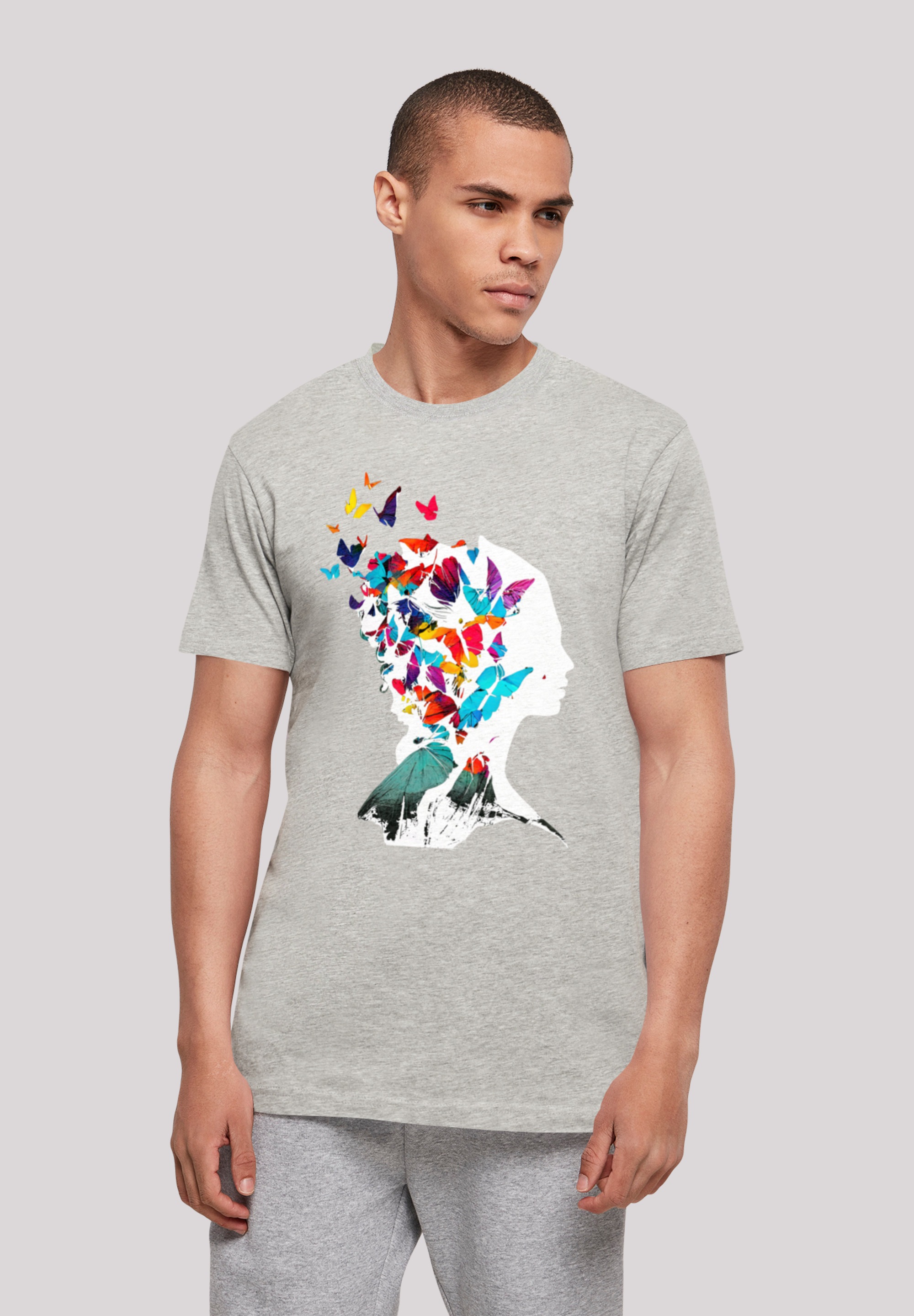 F4NT4STIC T-Shirt Angabe »Schmetterling Silhouette | UNISEX«, TEE für Keine ▷ BAUR