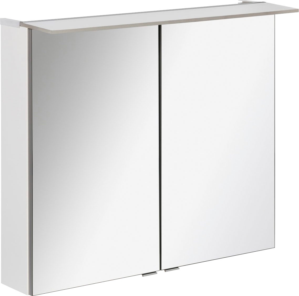 FACKELMANN Spiegelschrank "PE 80 - weiß", Badmöbel Breite 80 cm, mit 2 Türen doppelseitig verspiegelt