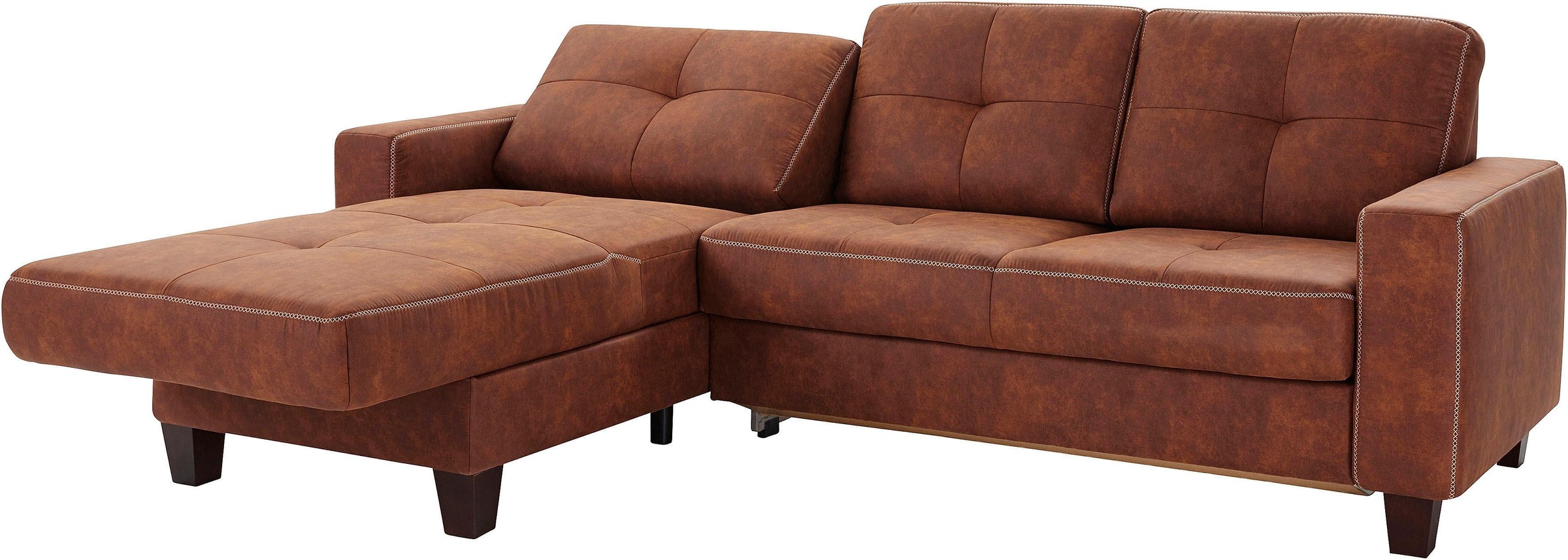 Places of Style Ecksofa »Varese L-Form«, wahlweise mit Bettfunktion und Vorziehfunktion