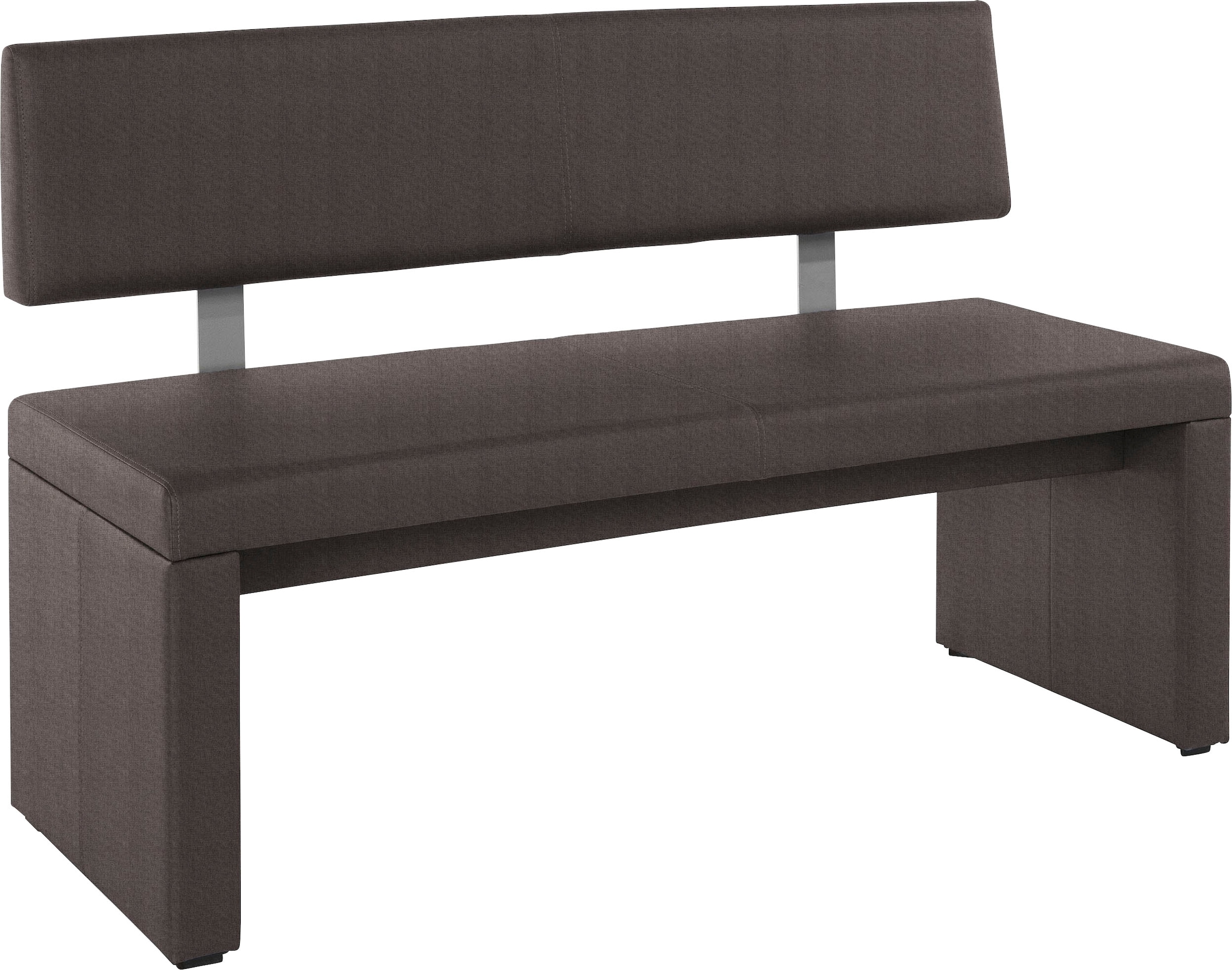 Sitzbank OTTO HOME "Charissa", braun (dunkelbraun (capulet 4007), dunkelbraun (capulet 4007)), B:140cm H:90cm T:53cm, Holzwerkstoff, Massivholz, Sitzbänke, Essbank Sitzbank Polsterbank, mit Lehne, Breite 140, 160 oder 180 cm