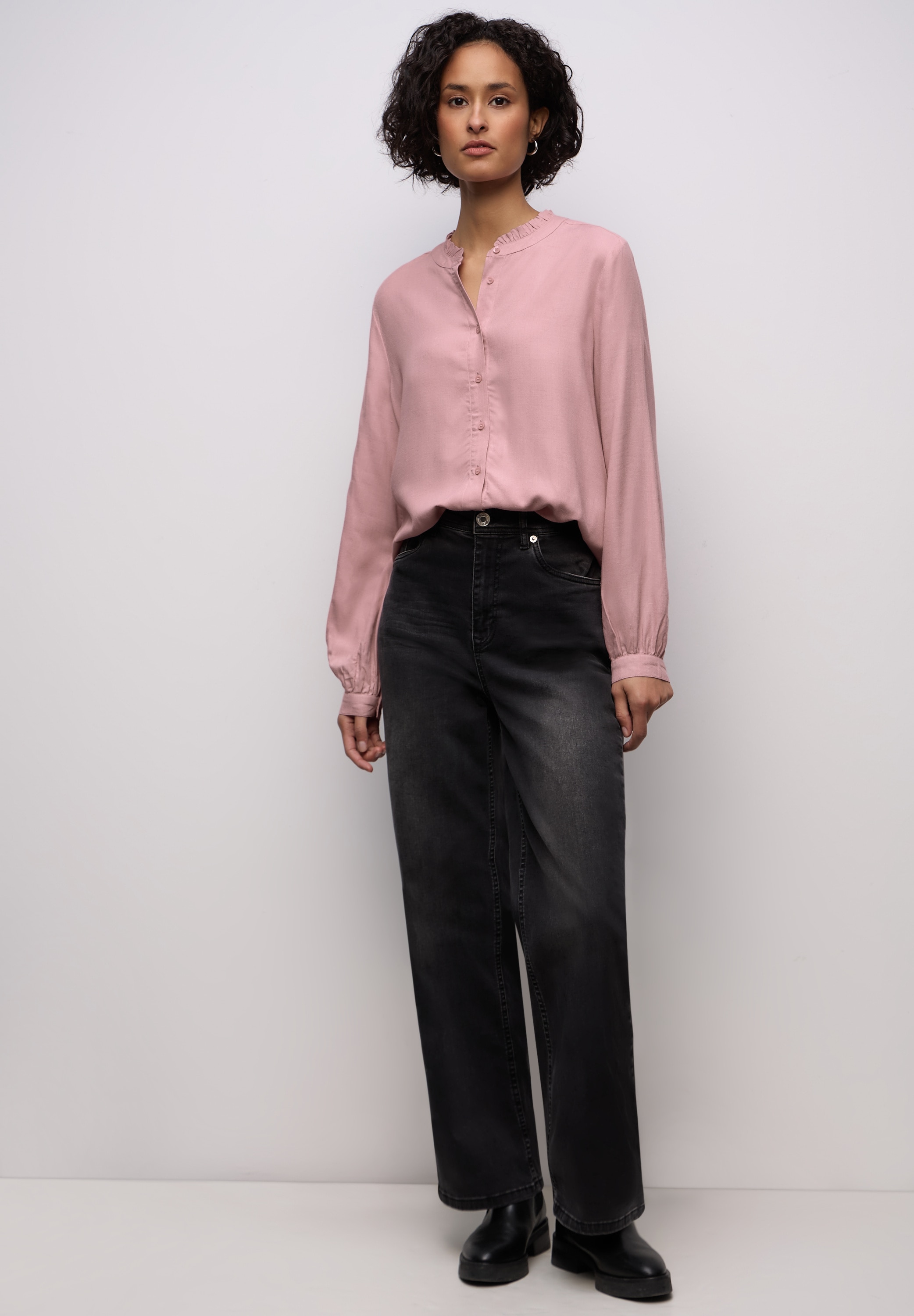 STREET ONE Langarmbluse mit Rüschendetails