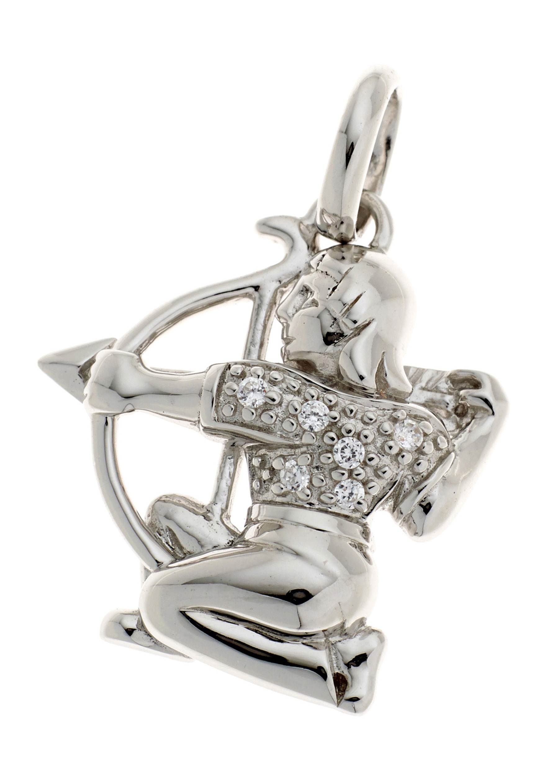 Sternzeichenanhänger JOBO "Anhänger Sternzeichen", silber 925, Schmuckanhänger, Damen, Schütze, Silber 925 (Sterlingsilber), 925 Silber rhodiniert mit Zirkonia