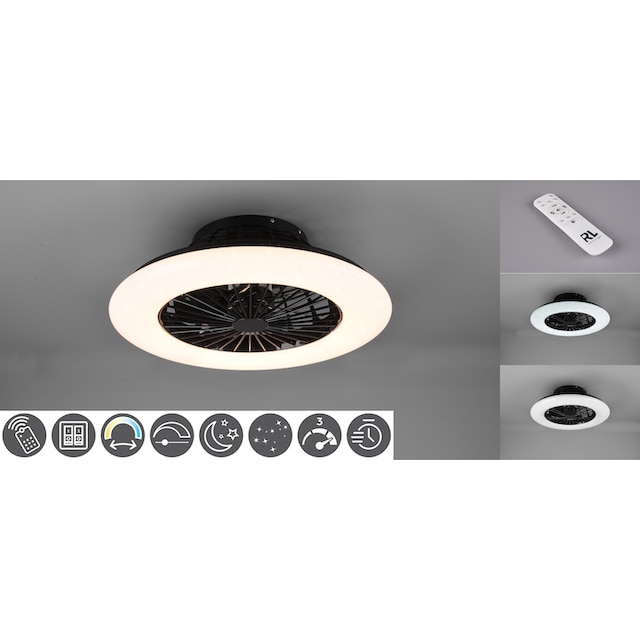 TRIO Leuchten LED Deckenleuchte »Stralsund«, mit Ventilator, Fernbedienung,  integrierter Dimmer und Nachtlicht. Leuchte und Ventilator getrennt  schaltbar | BAUR