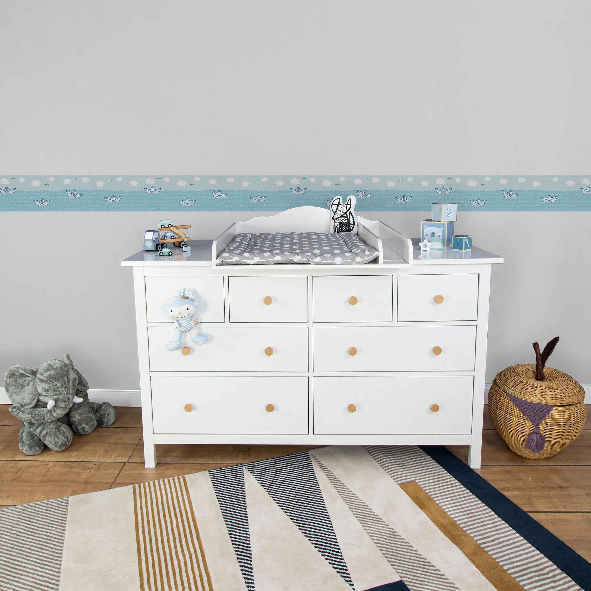 A.S. Création Bordüre »Paper Boat Love«, Motiv-abstrakt-naturalistisch, Papier Wand Schräge Tür Borte Wohnzimmer Schlafzimmer Küche Design
