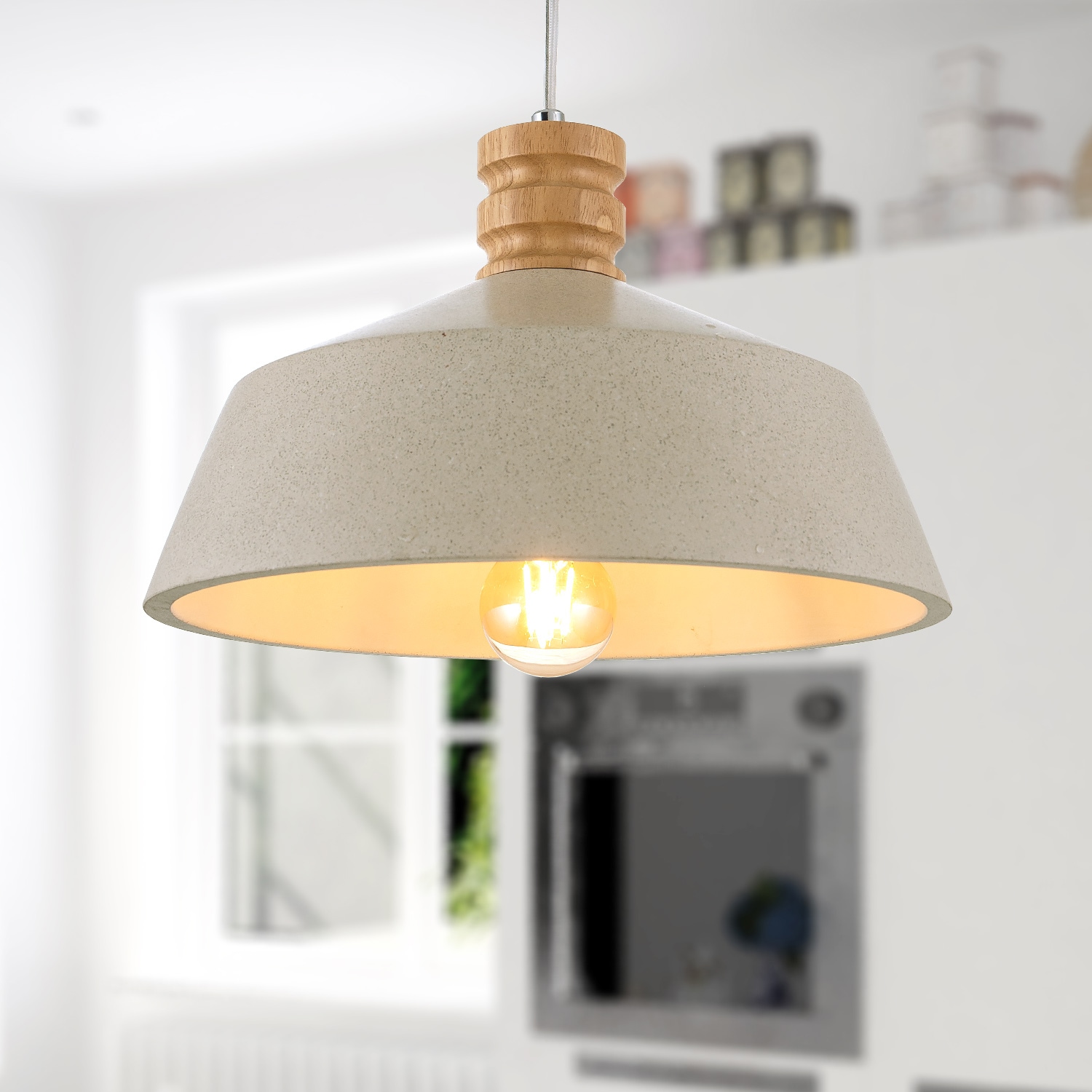 Paco Home Pendelleuchte »KUTTER«, 1 flammig-flammig, LED, E27, Lampe Für Wohnzimmer Esszimmer Küche, Höhenverstellbar